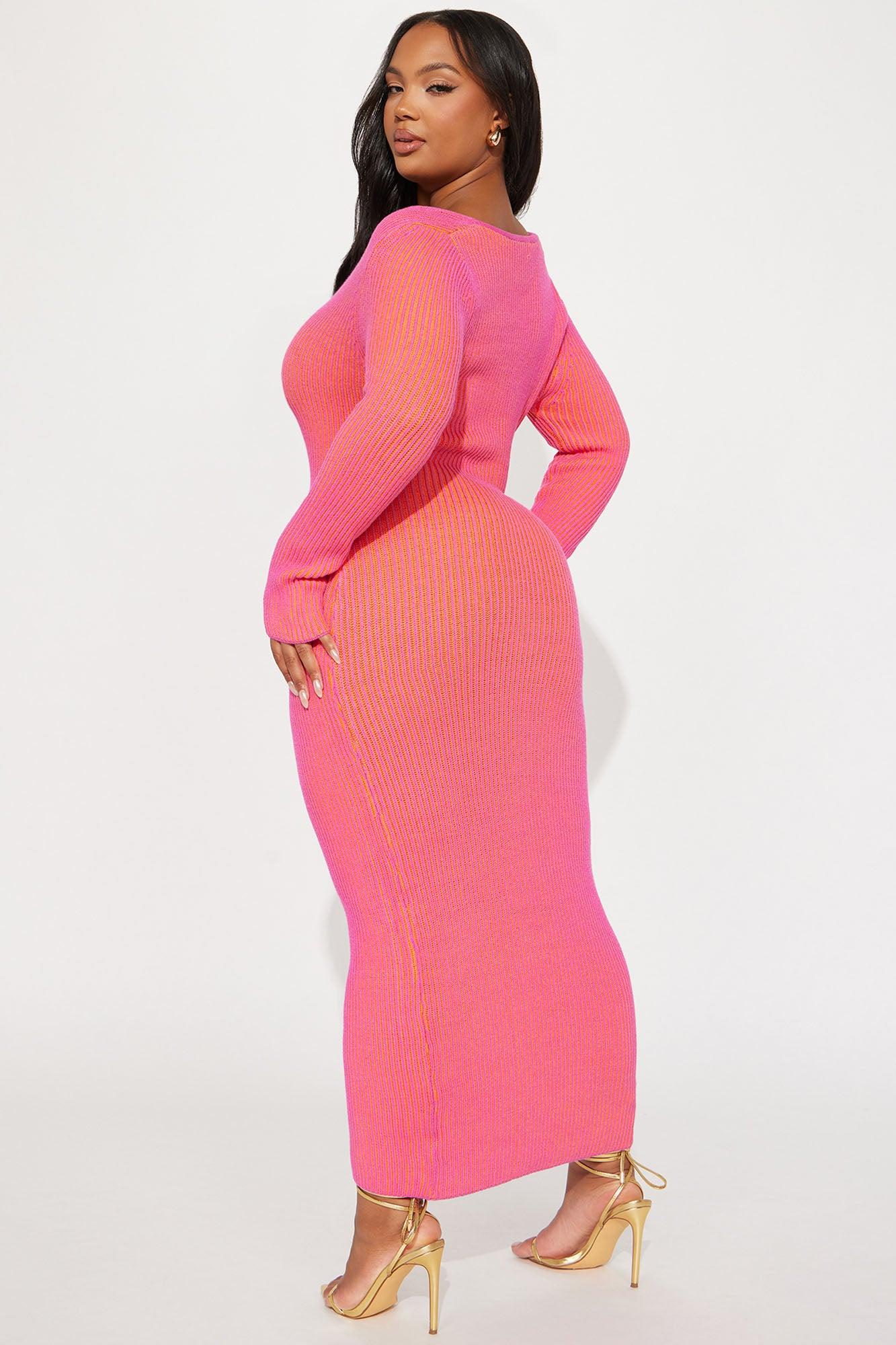 Mariah Sweater Maxi Dress - Pink/combo Female Product Image