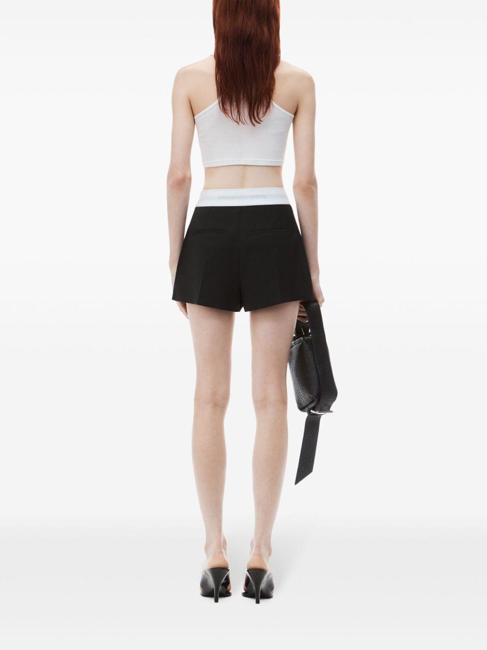 logo-waistband pleated shorts Product Image