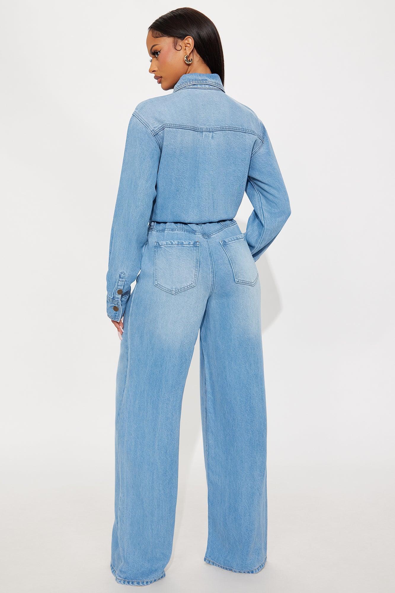 Serafi Denim Jumpsuit - Medium Wash Female Product Image