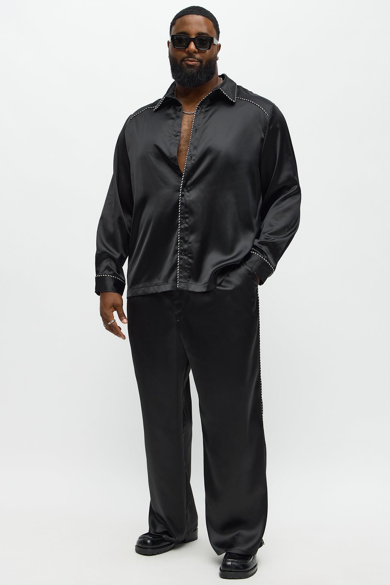 Luxe Button Up Shirt - Black Male Product Image