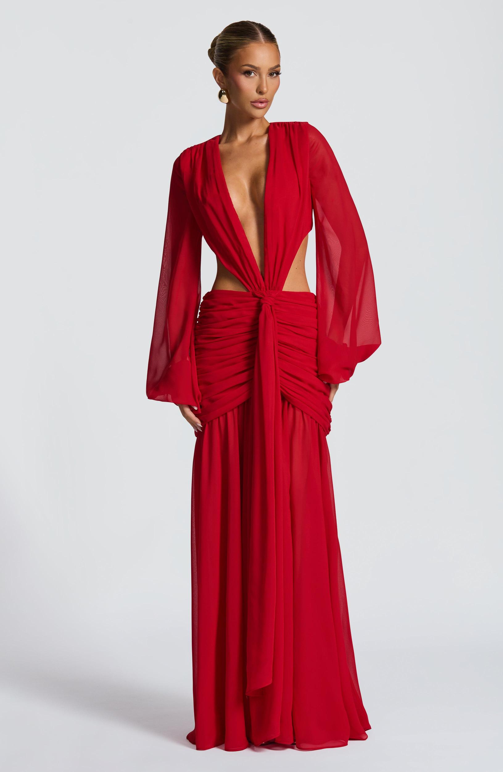 Andrina Maxi Dress - Red Product Image