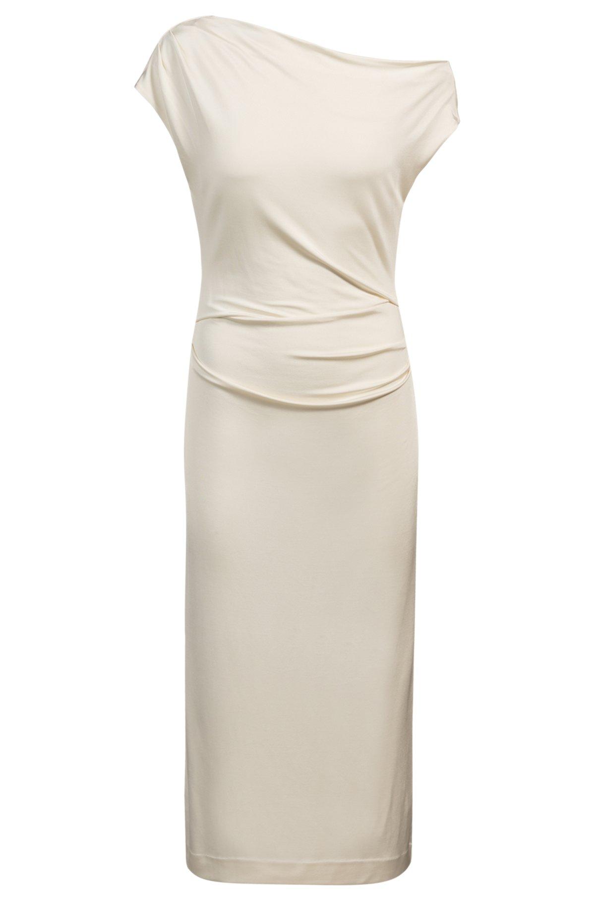 Stretch-jersey dress with off-the-shoulder neckline Product Image