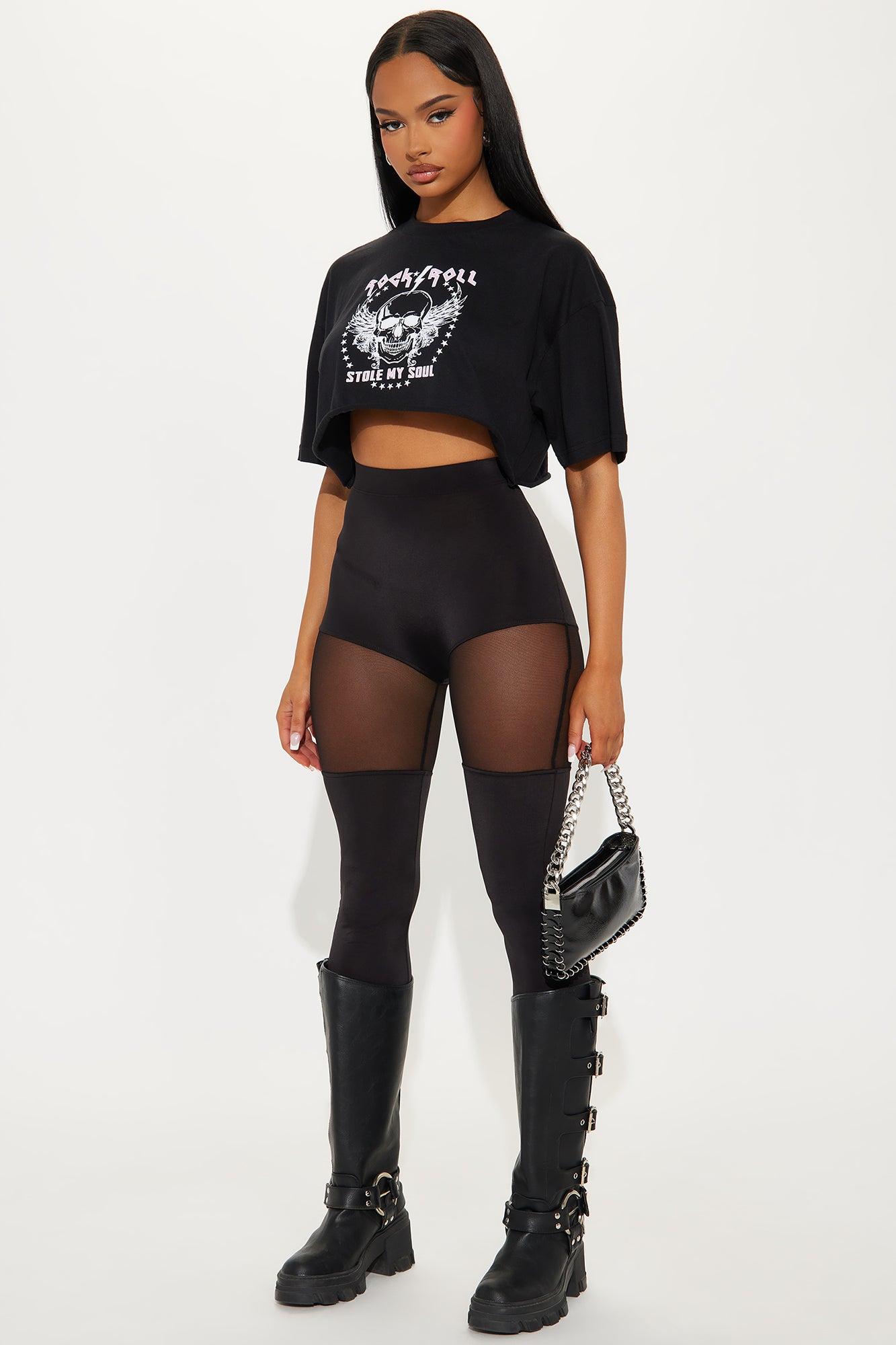 Rock N Roll Stole My Soul Cropped Tee - Black Product Image