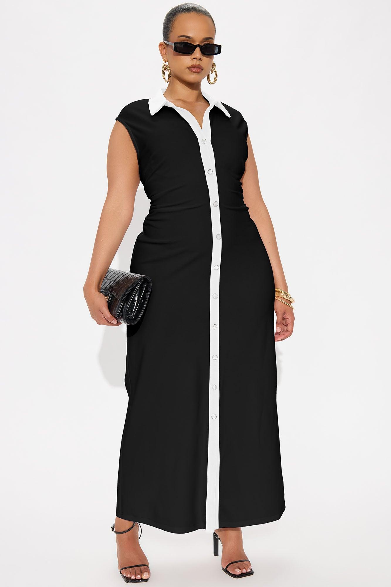 Stella Contrast Maxi Dress - Black Female Product Image