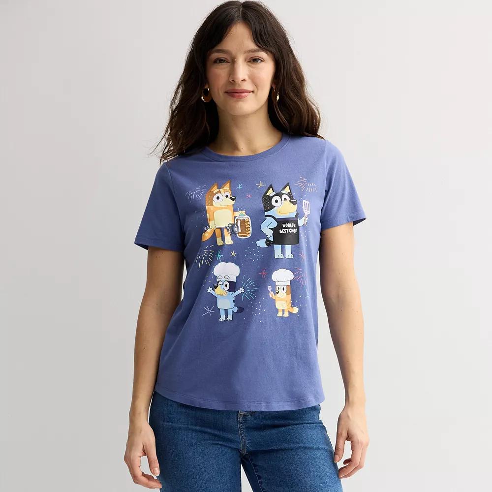 Women's Bluey 4th Of July Barbeque Celebration Graphic Tee, Size: XS, Blue Coast Product Image