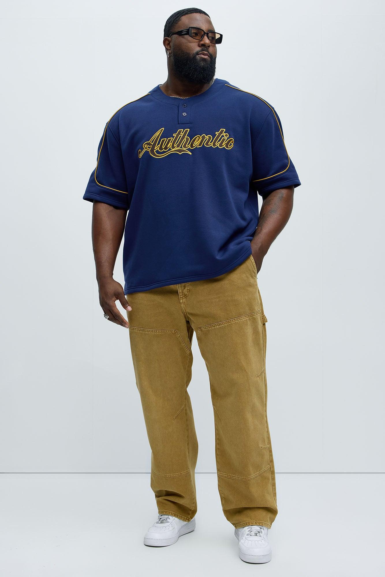 Authentic Short Sleeve Henley - Navy Product Image
