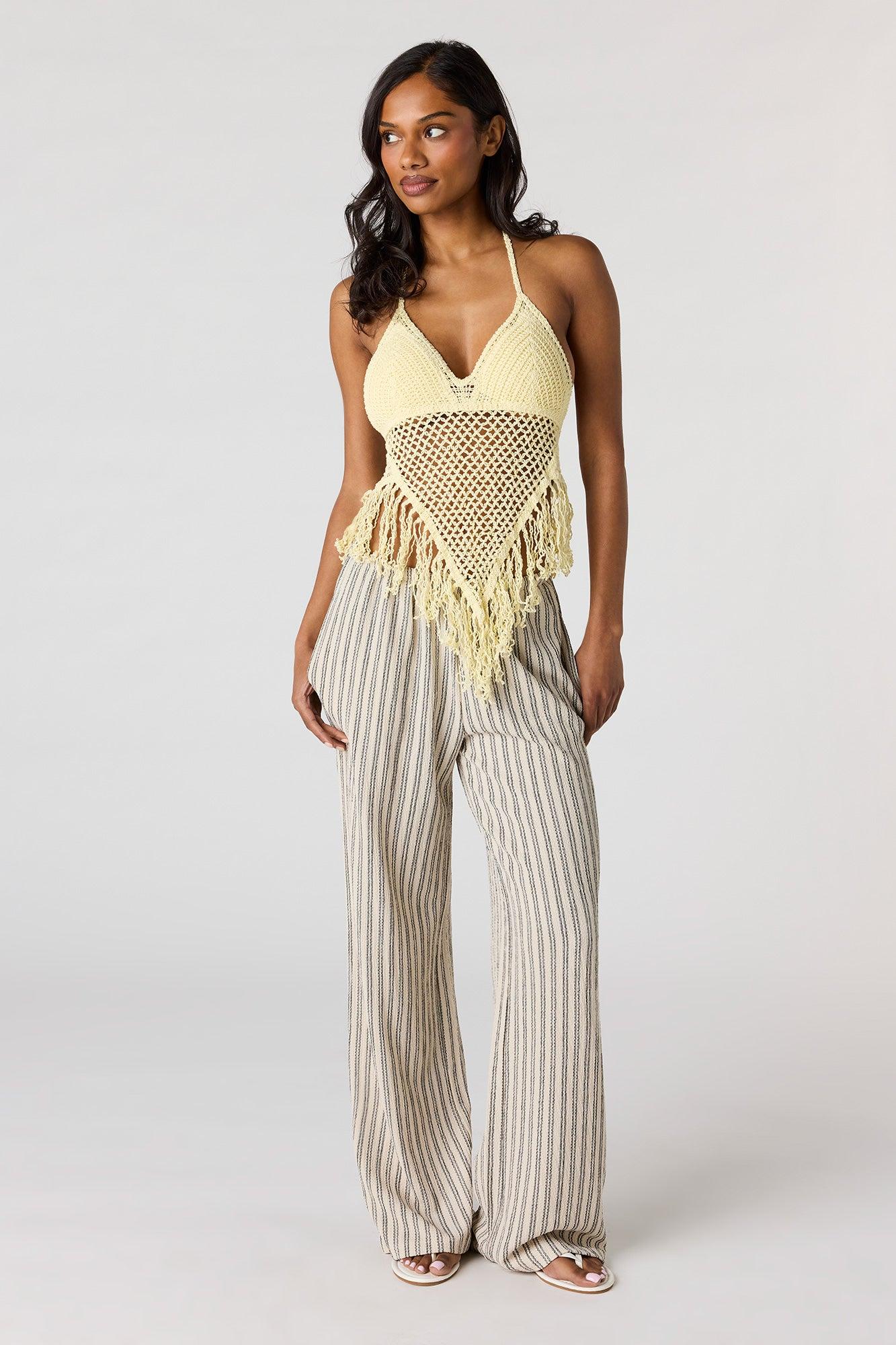 Textured Flowy Drawstring Dress Pant Female Product Image