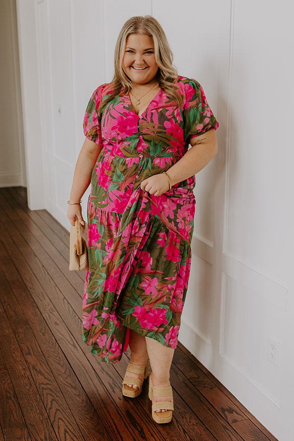 Only Sunshine Floral Maxi in Green Curves Product Image