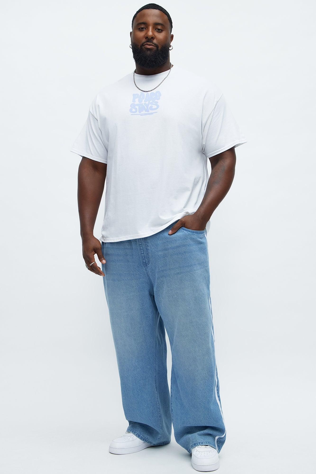 Peace Stays Oversized Short Sleeve Tee - White Male Product Image