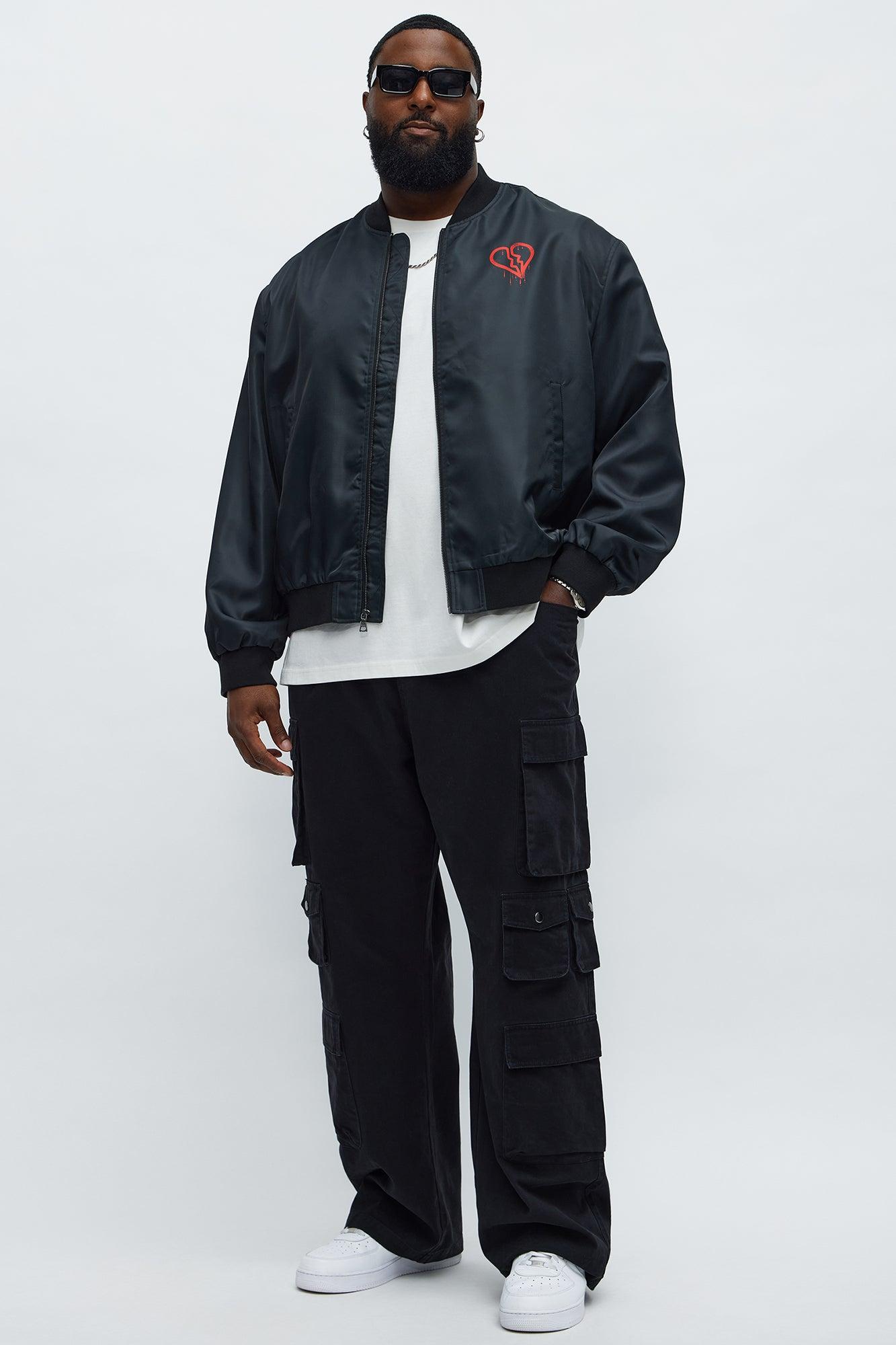 Cropped Urban Bomber Jacket - Black Male Product Image