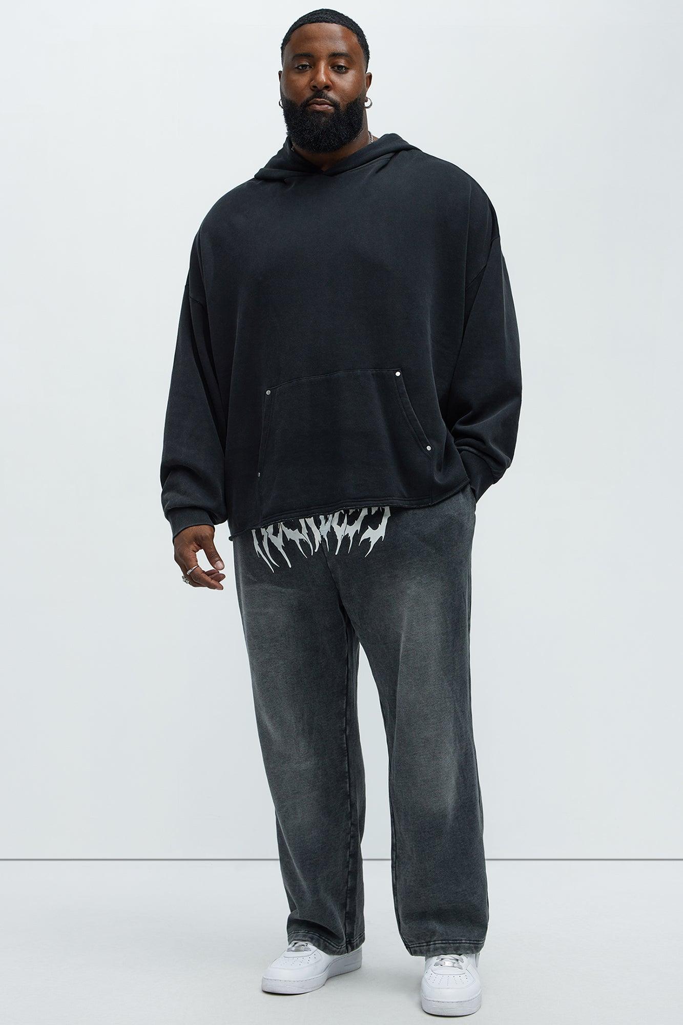 Ruffed Up Oversized Hoodie - Black Wash Product Image