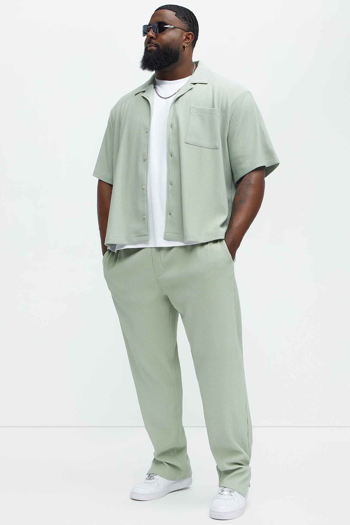 Show Up Slim Slit Pants - Sage Product Image