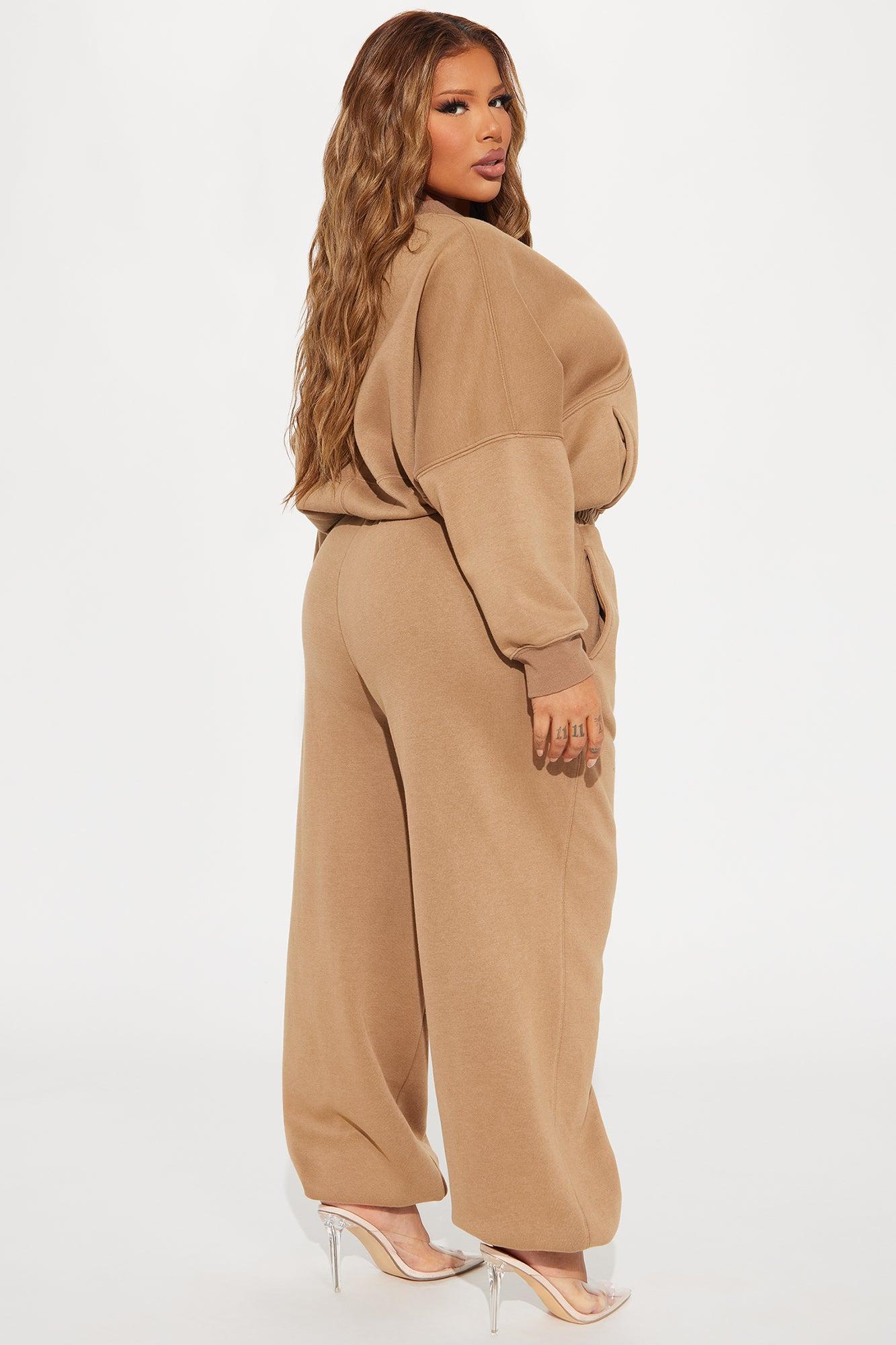 Been Going On Jogger Jumpsuit  - Taupe Product Image