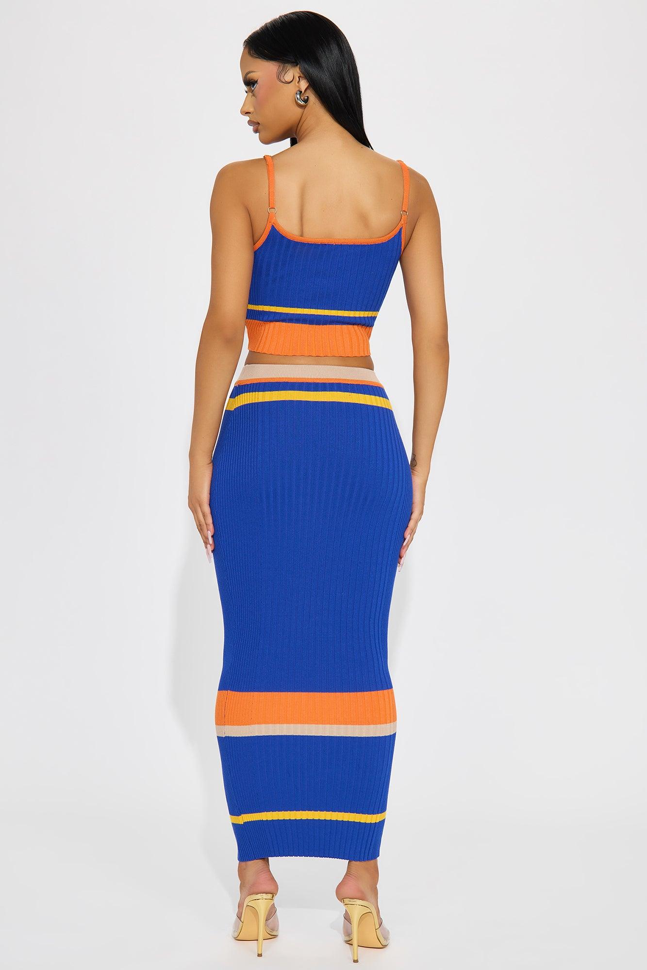 Better With Me Skirt Set - Blue/combo Product Image