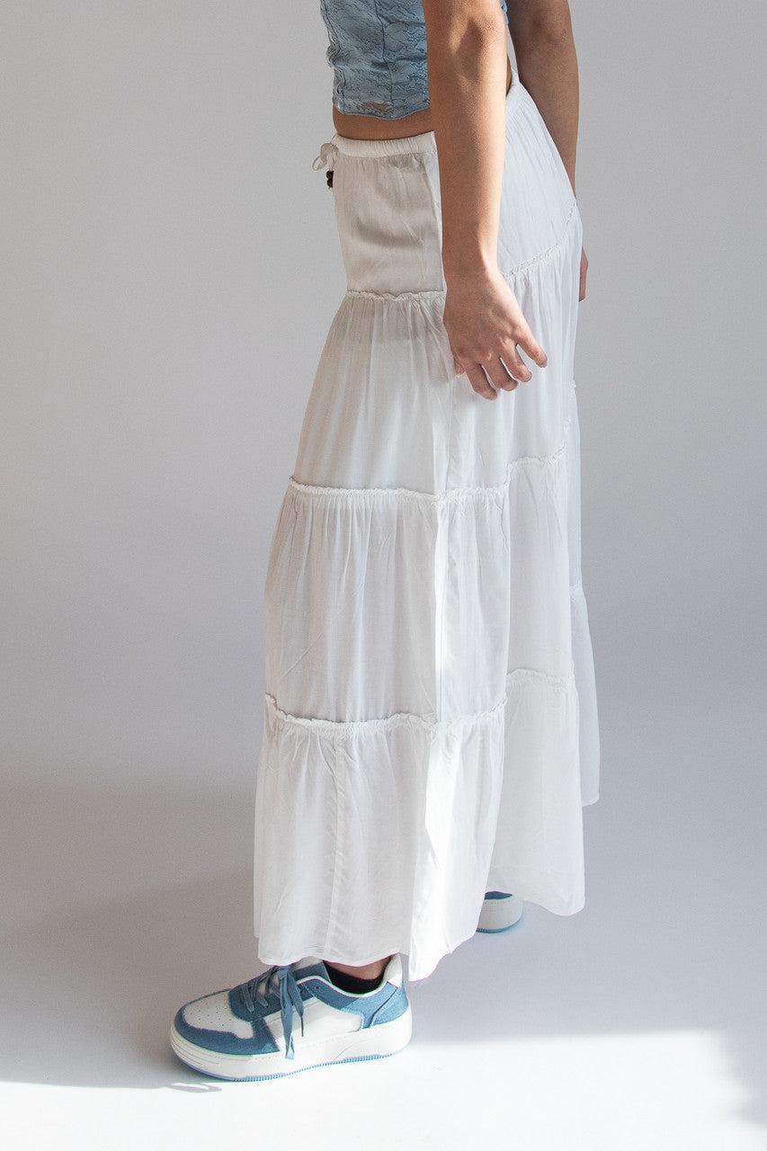 Drawstring Maxi Tier Skirt Product Image