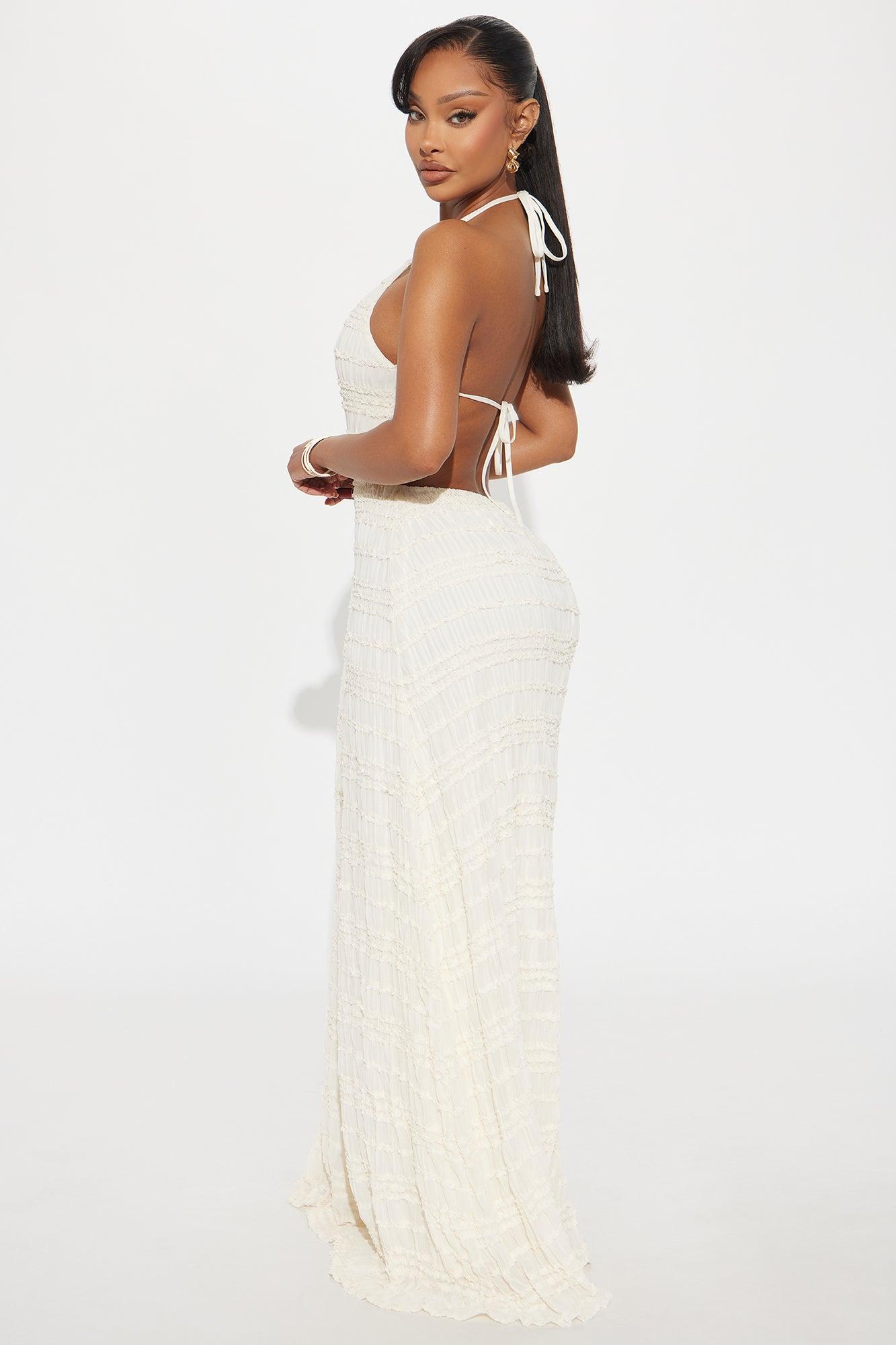 Isabella Textured Maxi Dress - Ivory Product Image