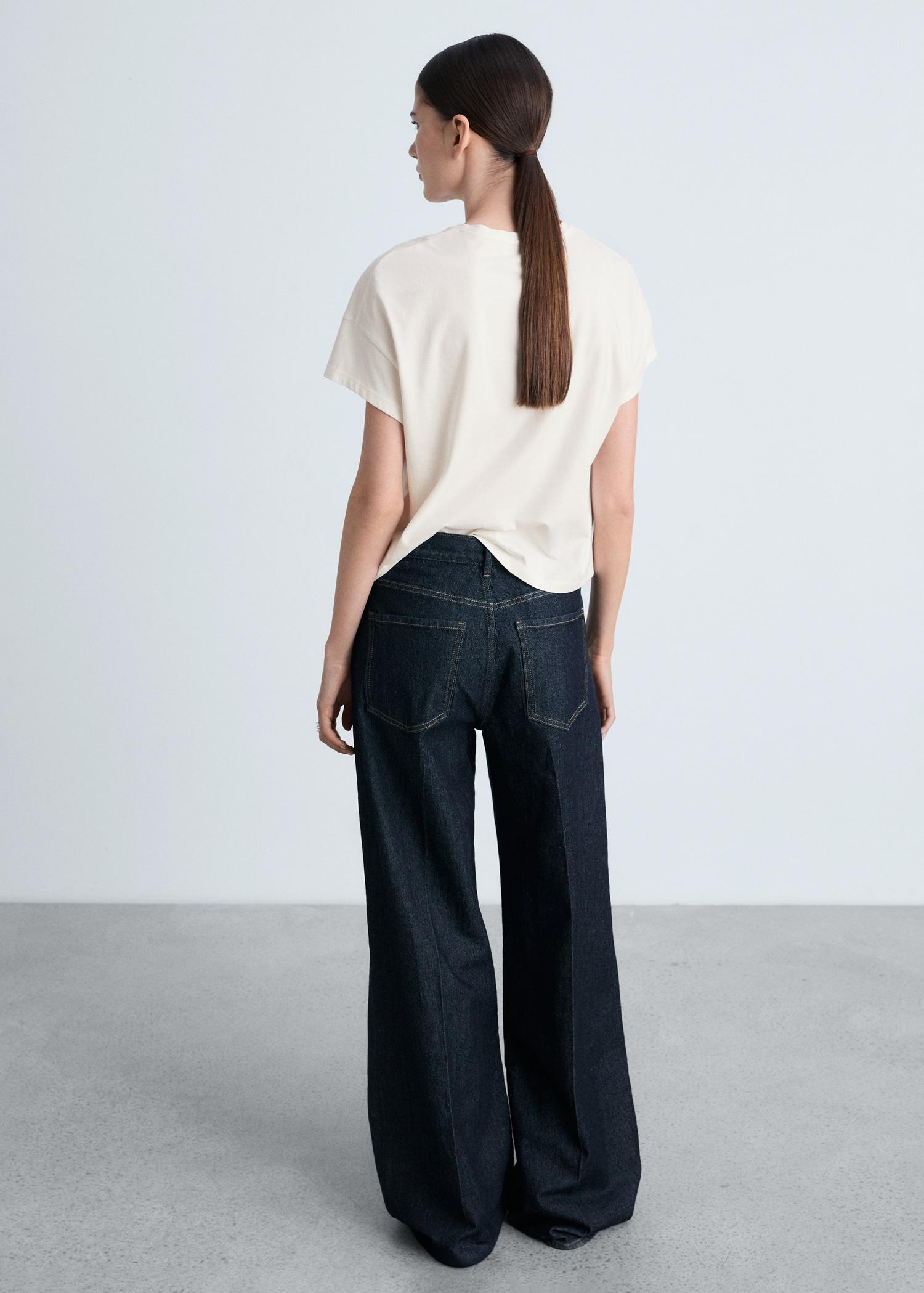 Cotton t-shirt with printed message - Women | MANGO USA Product Image