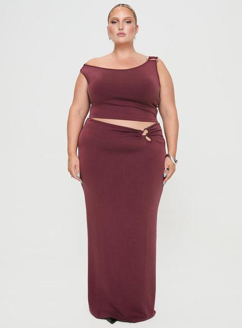 Whiley Maxi Skirt Mauve Curve Product Image