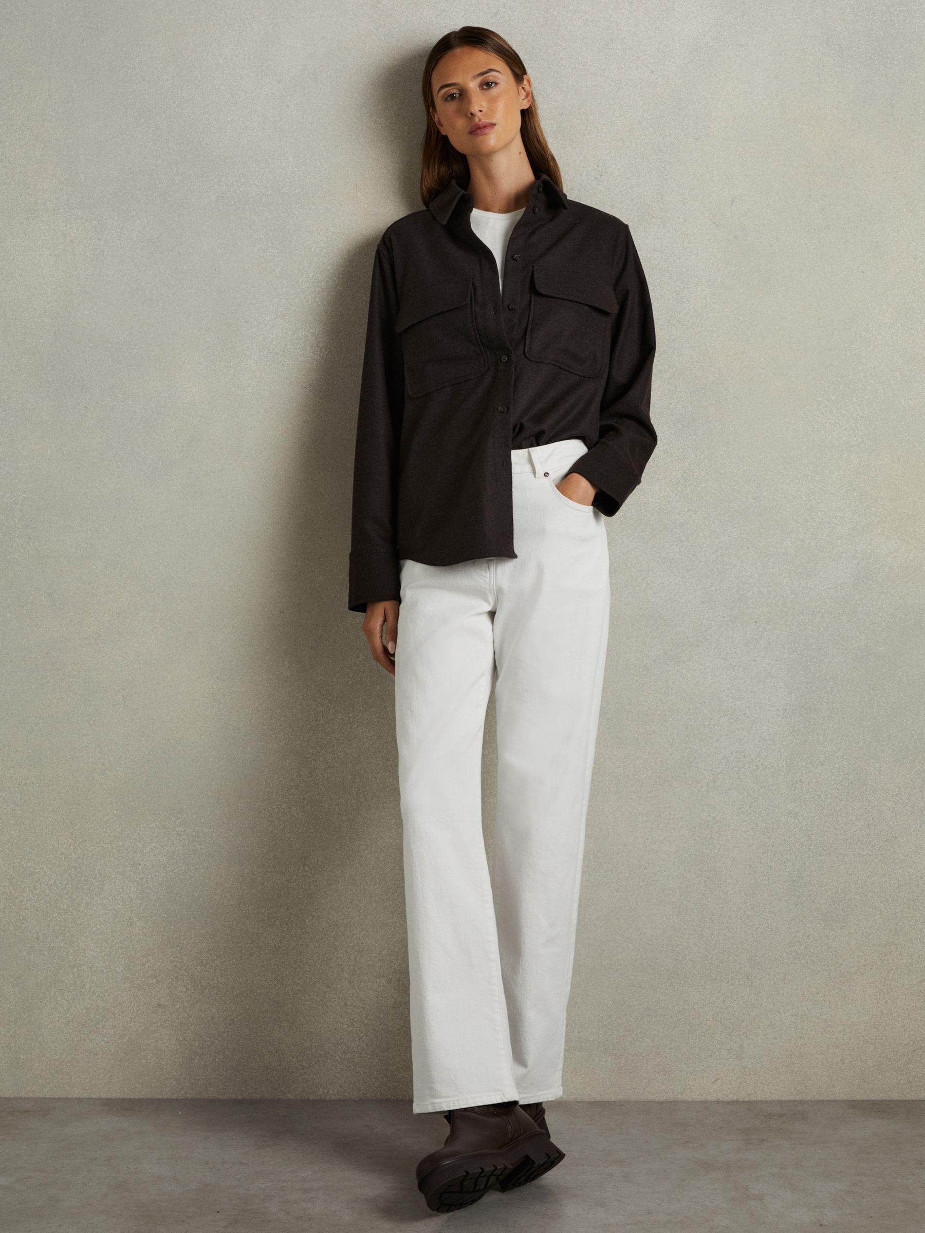 Patch Pocket Twill Overshirt in Chocolate Product Image