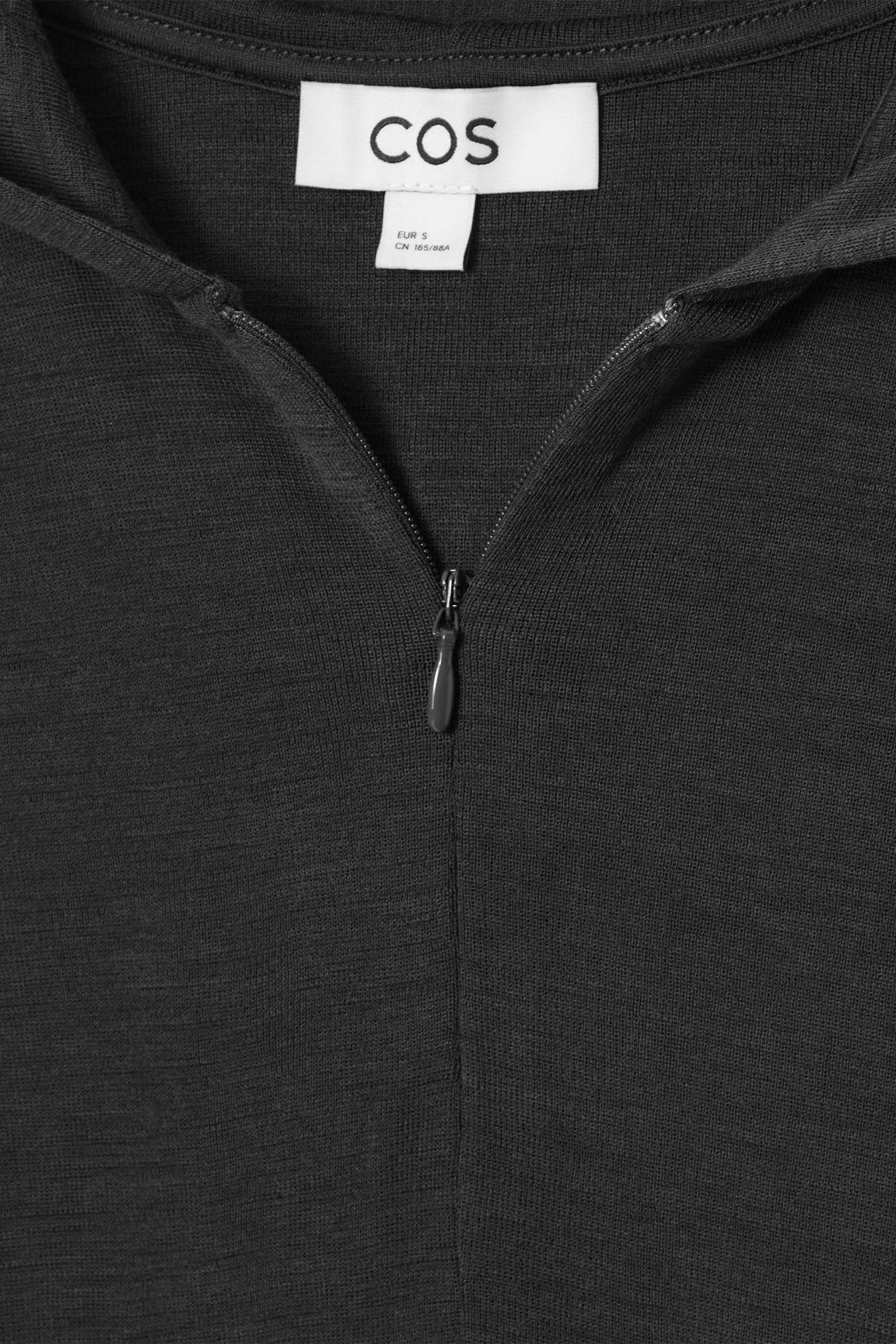 SLIM HALF-ZIP WOOL HOODIE Product Image
