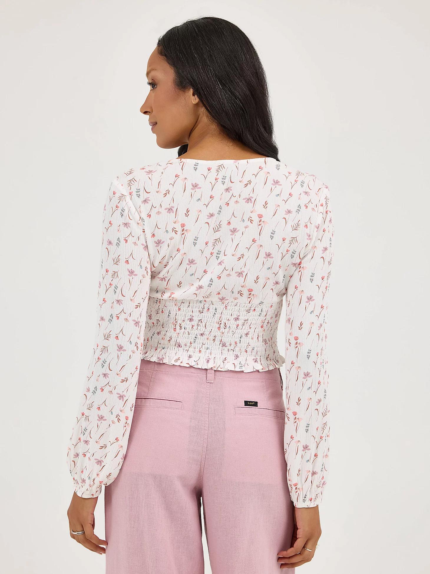 Women's Floral Print V-Neck Babydoll Shirt | Women's Tops & Tees | Lee® Product Image