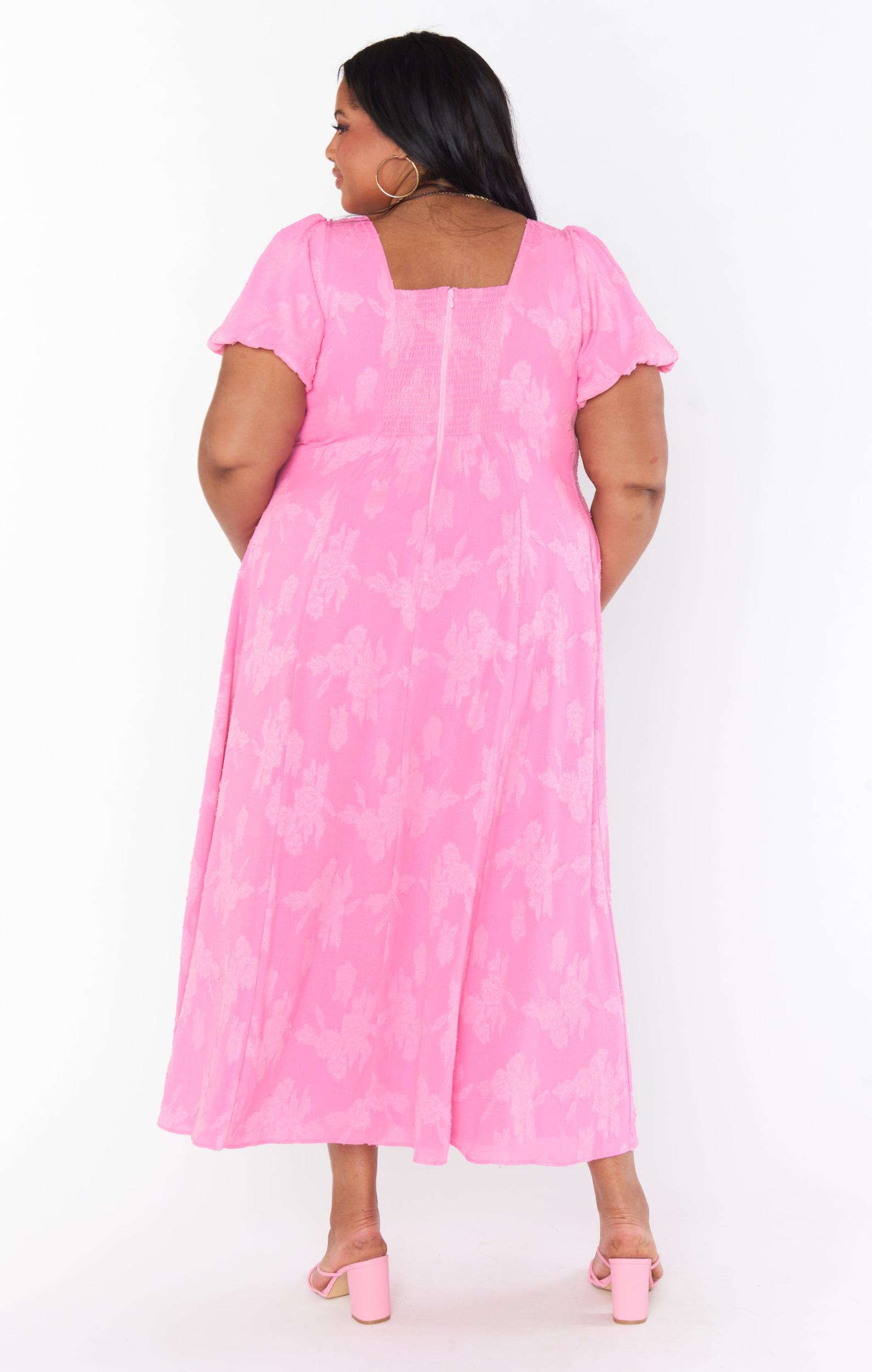 Mia Midi Dress ~ Pink Clip Floral Product Image