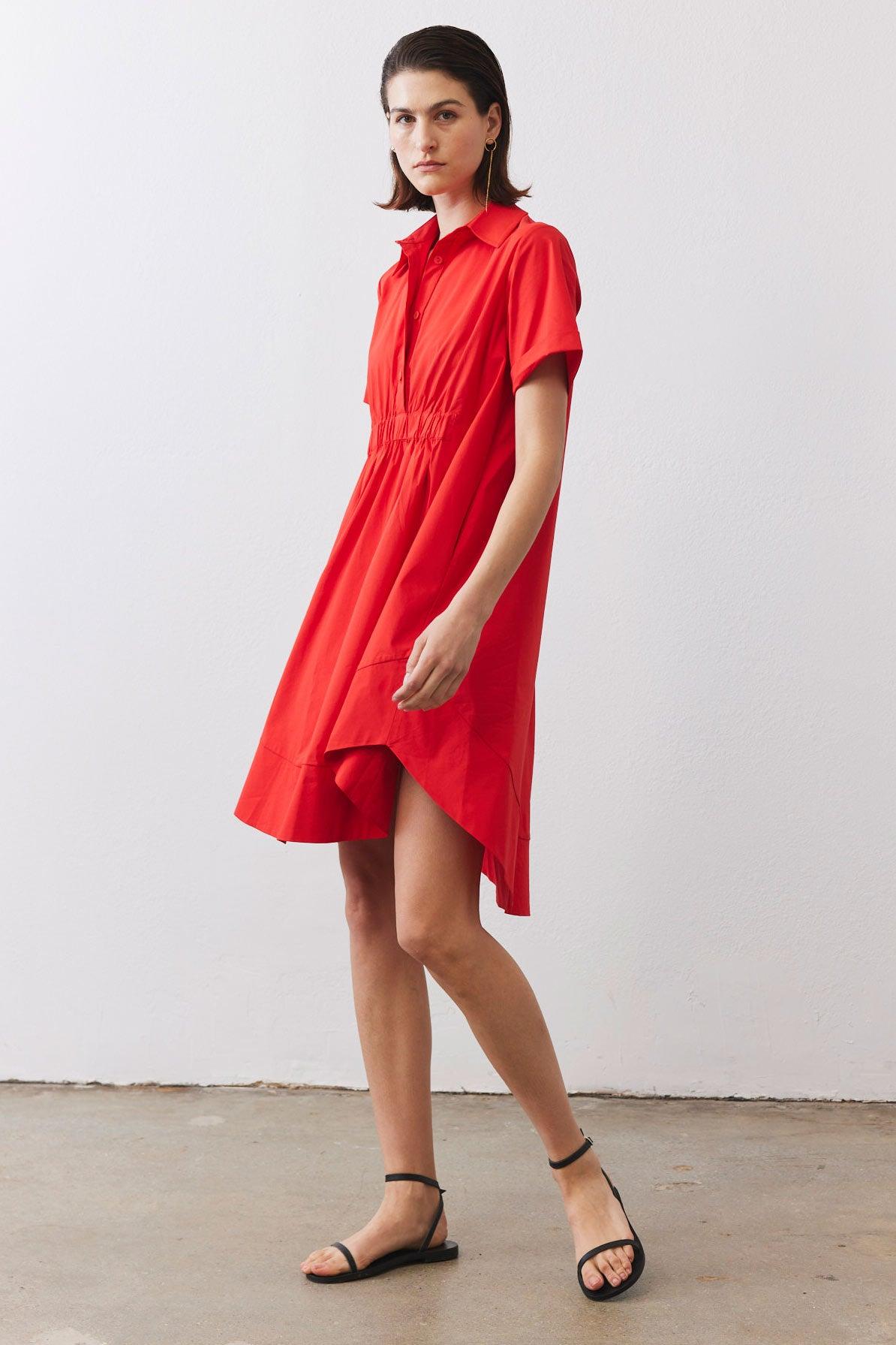 Oversized Pinch Waist Poplin Dress Product Image