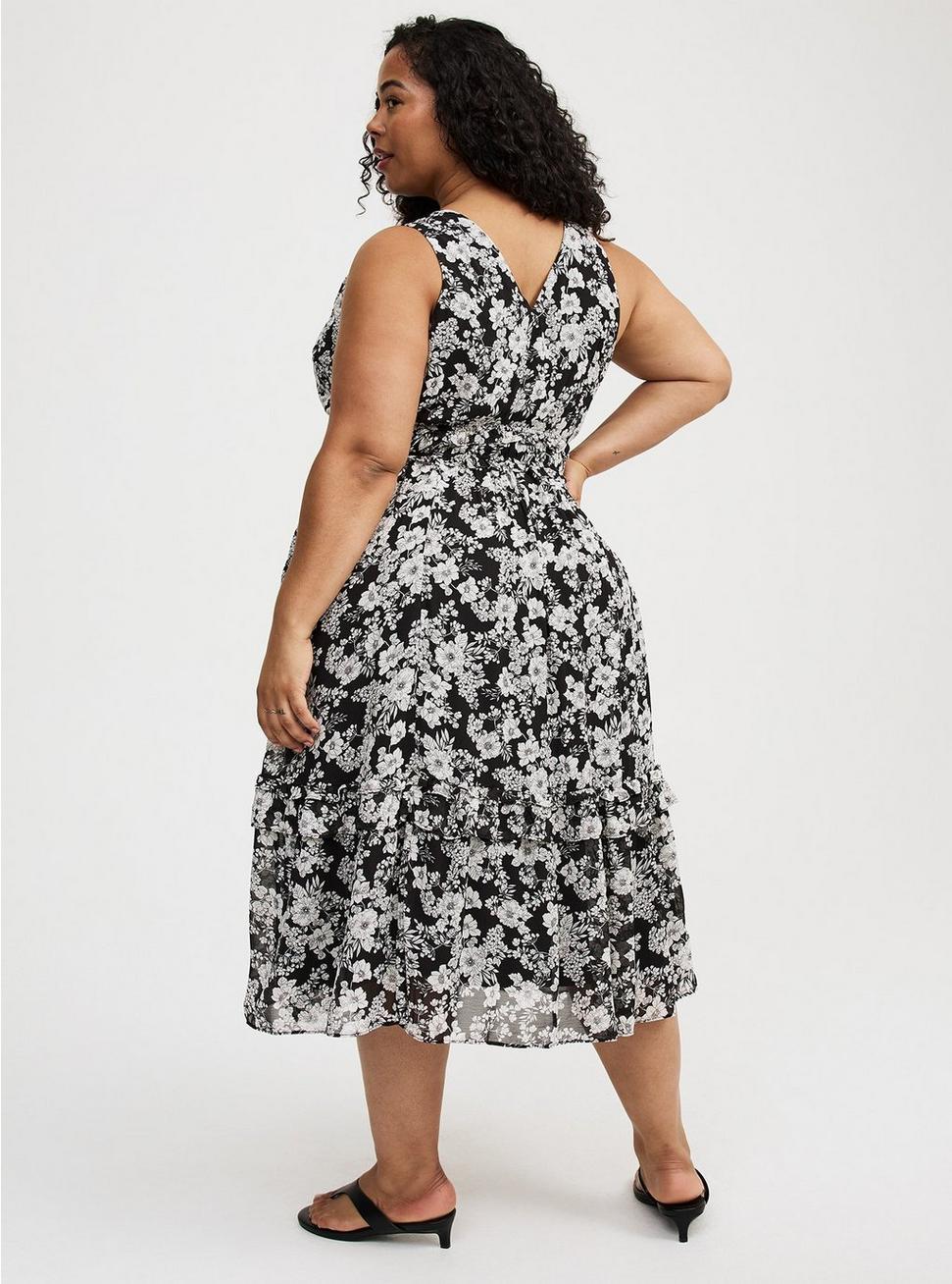 Midi V-Neck Ruffle Dress Product Image