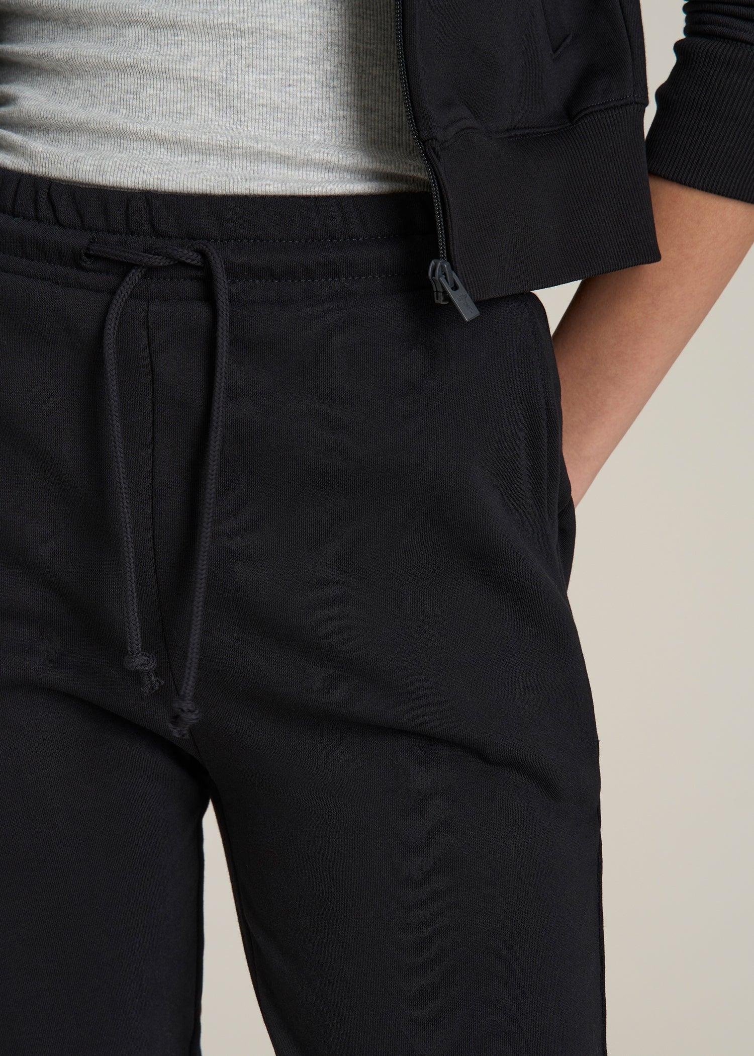 Wearever Fleece Slim Fit High-Waisted Garment Dye Sweatpants for Tall Women in Black Female Product Image