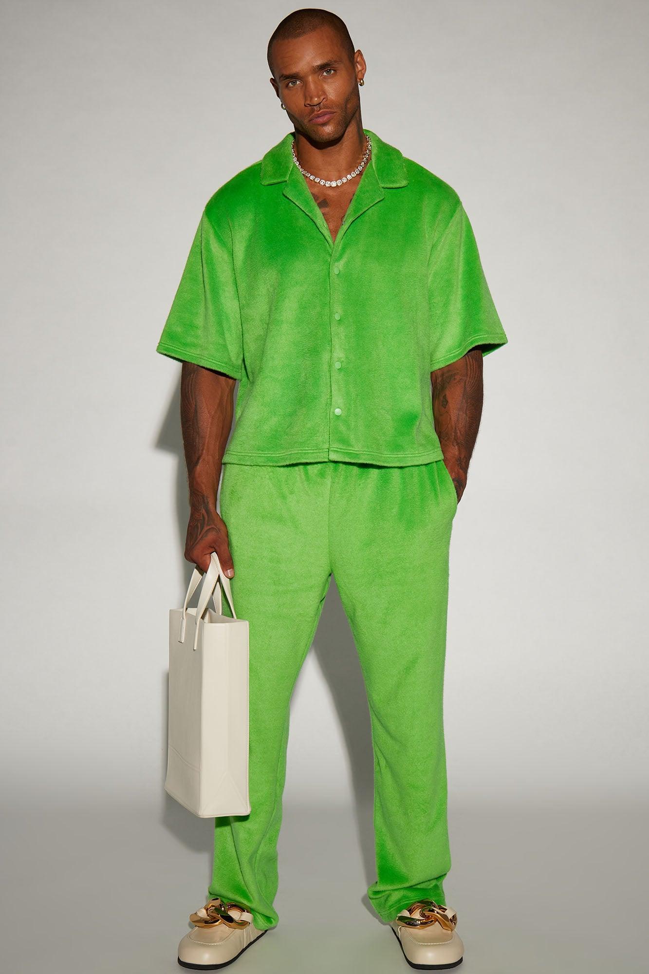 Feel The Mood Straight Pants - Green Product Image