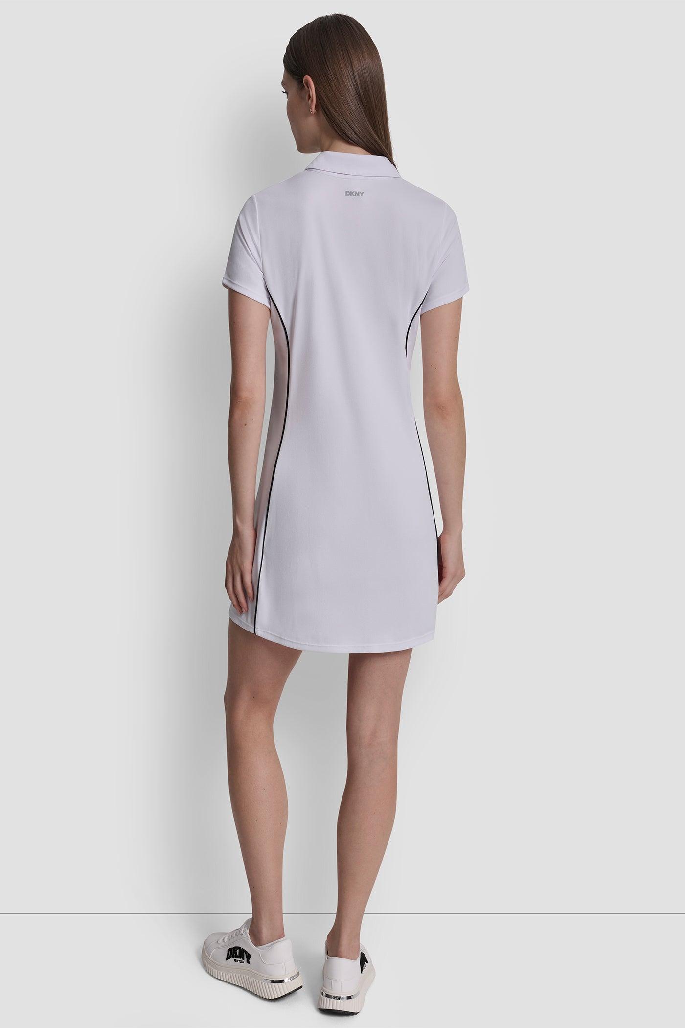 HALF-ZIP POLO DRESS WITH CONTRAST PIPING Product Image