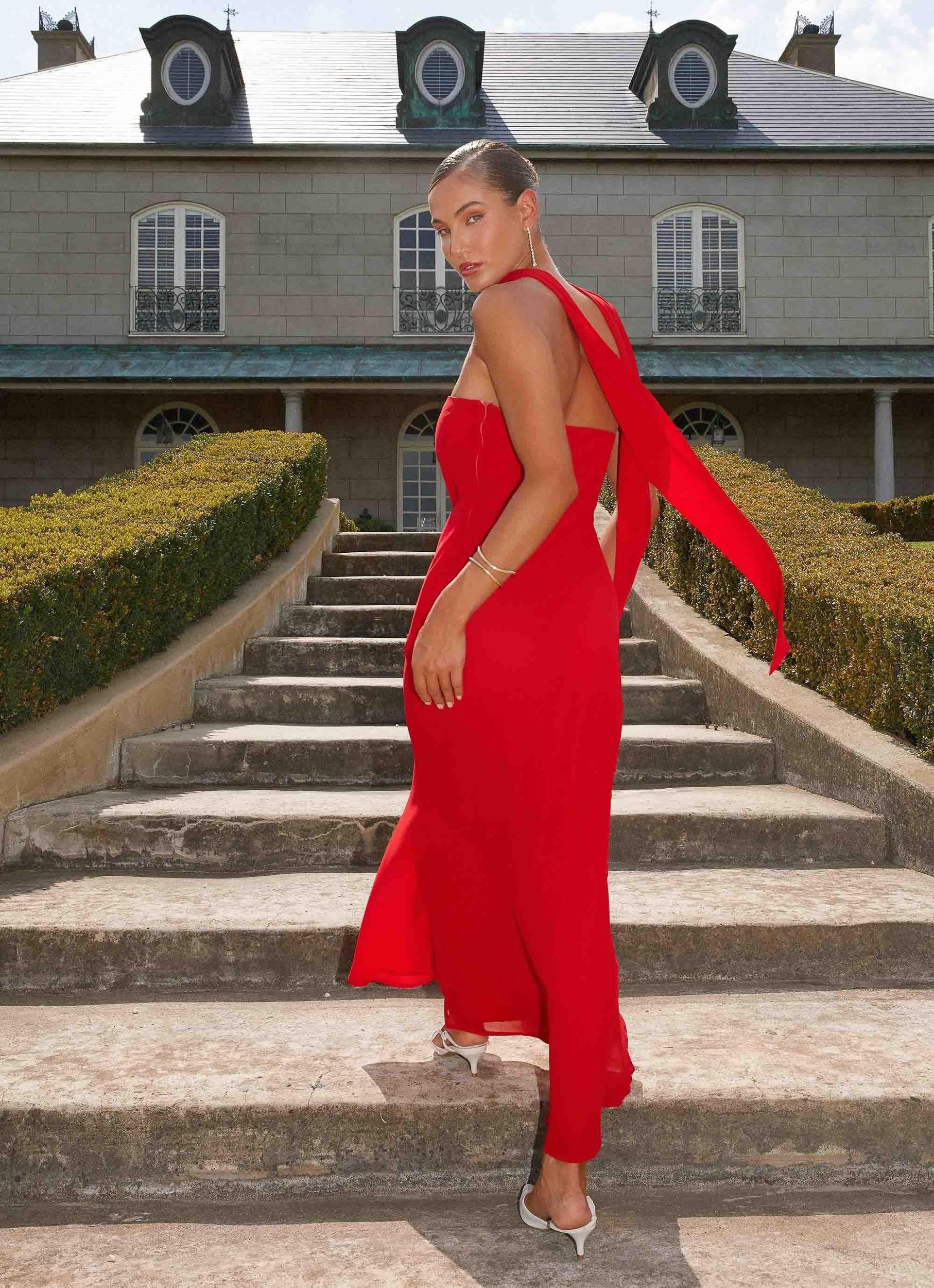 Under The Pagoda Maxi Dress - Red Product Image