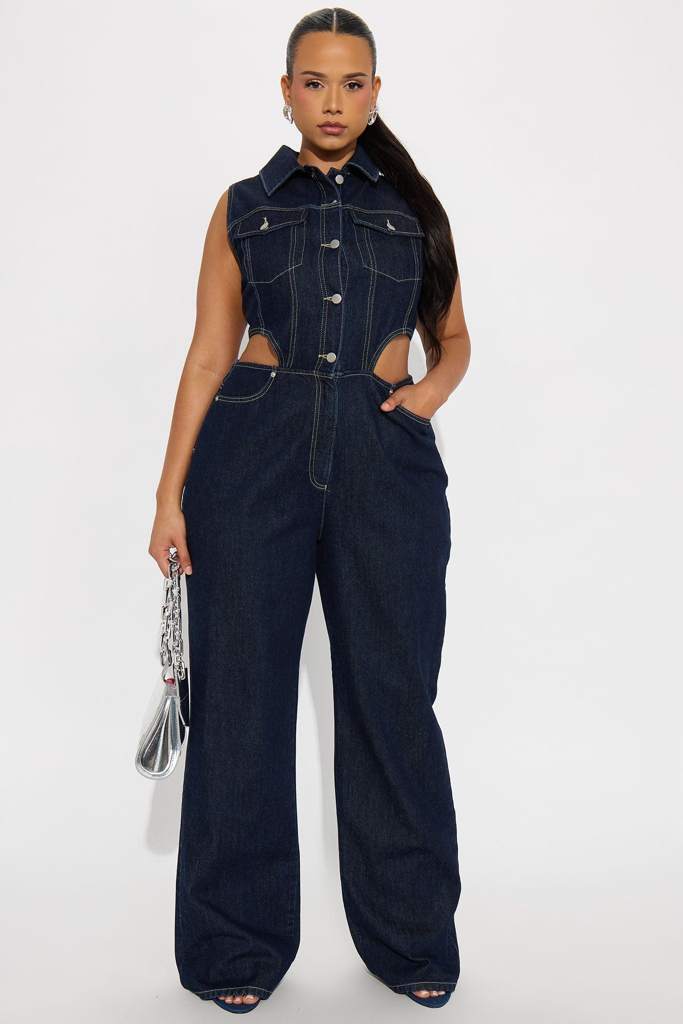 Baylin Denim Jumpsuit - Indigo Female Product Image