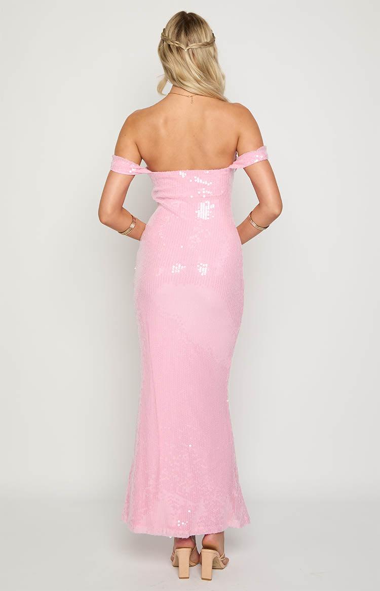 Ella Pink Sequin Off Shoulder Formal Maxi Dress Baby Product Image