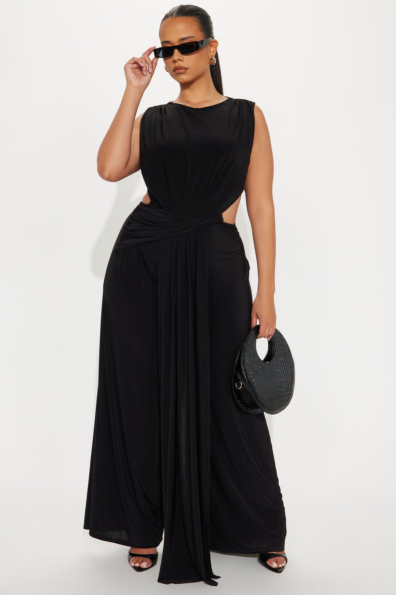 Mallory Wide Leg Jumpsuit - Black Product Image