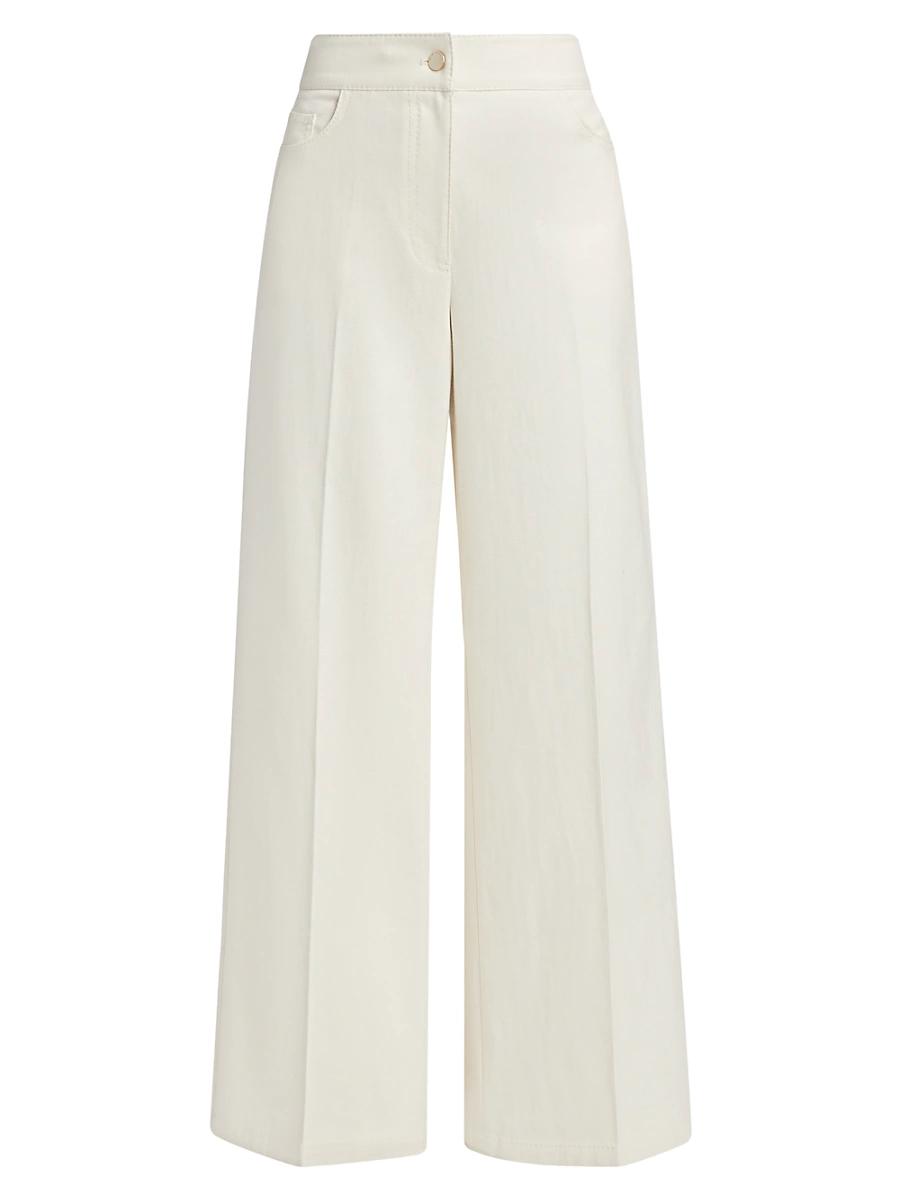 Womens Leith Stretch-Cotton High-Rise Wide-Leg Pants Product Image