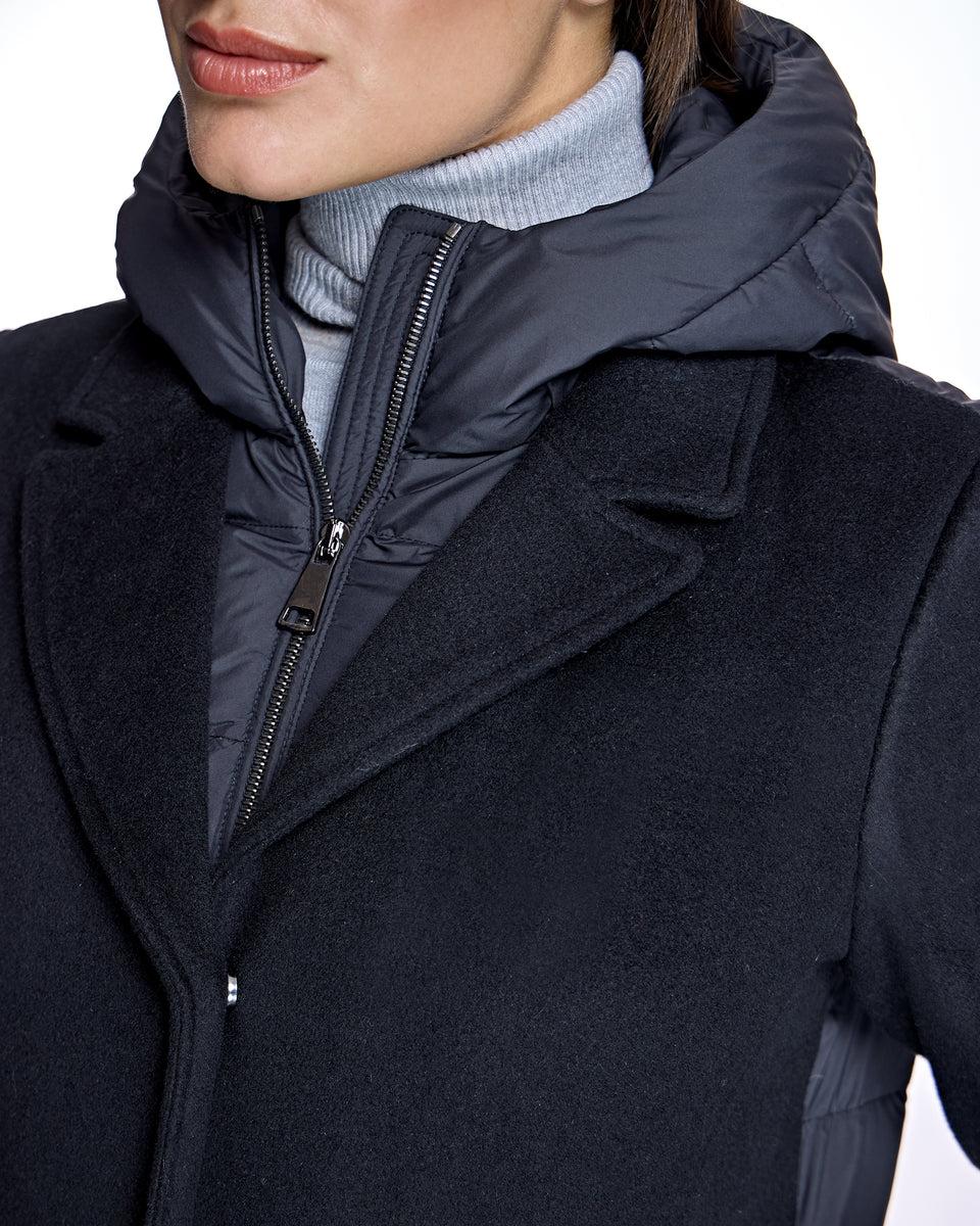 Cashmere Blend and Puffer Hooded Coat Product Image