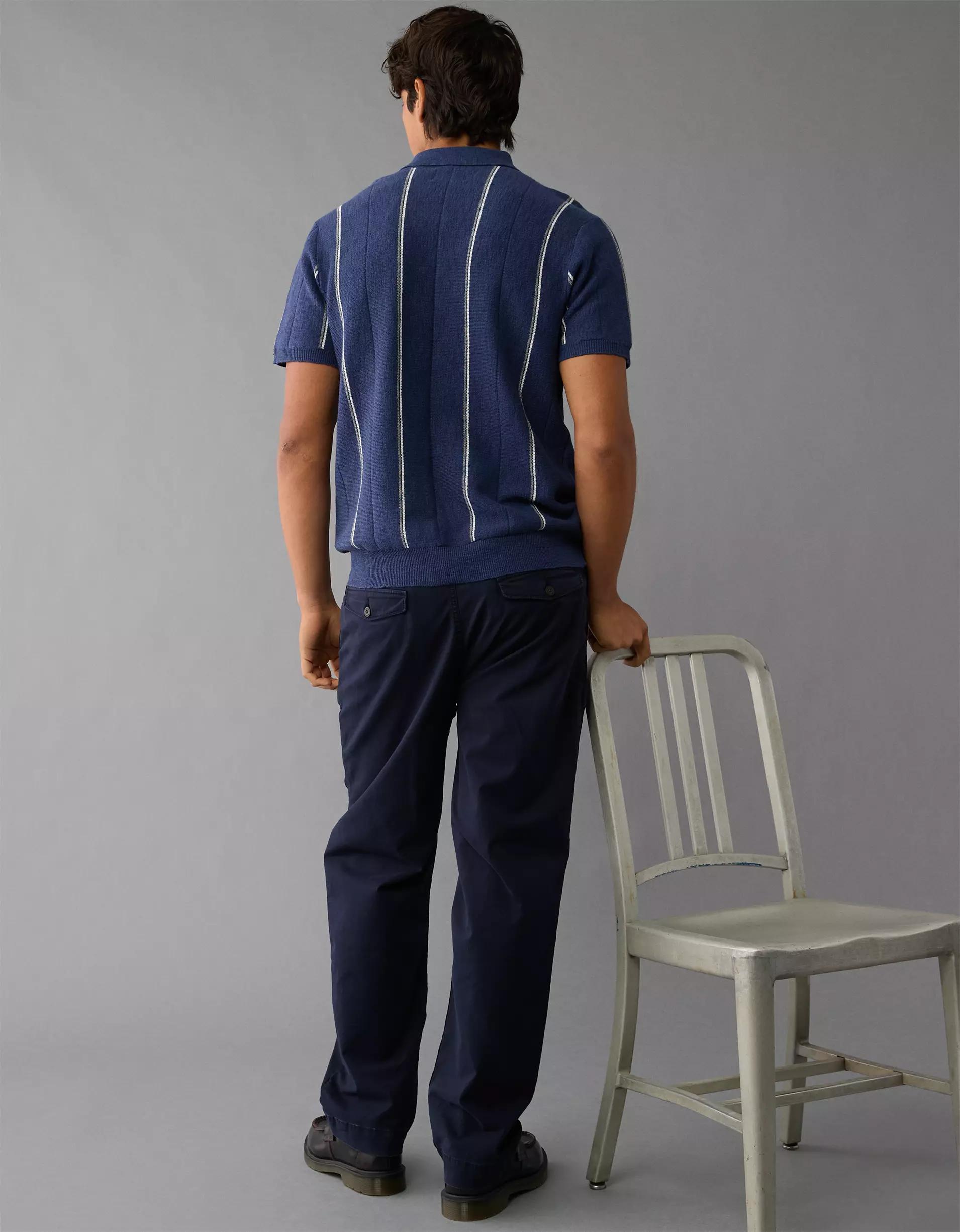 AE Weekend Striped Sweater Polo Shirt Product Image