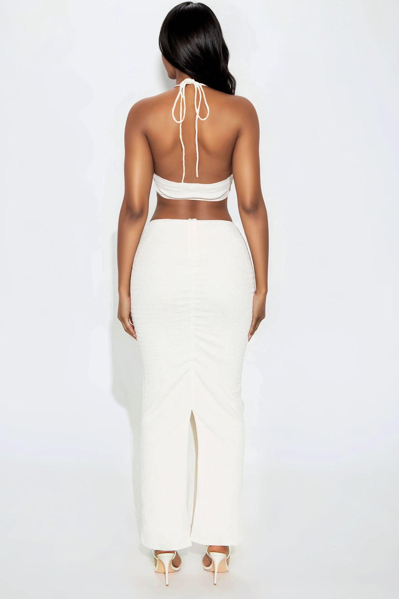 Fly Me Out Halter Maxi Dress - White Female Product Image