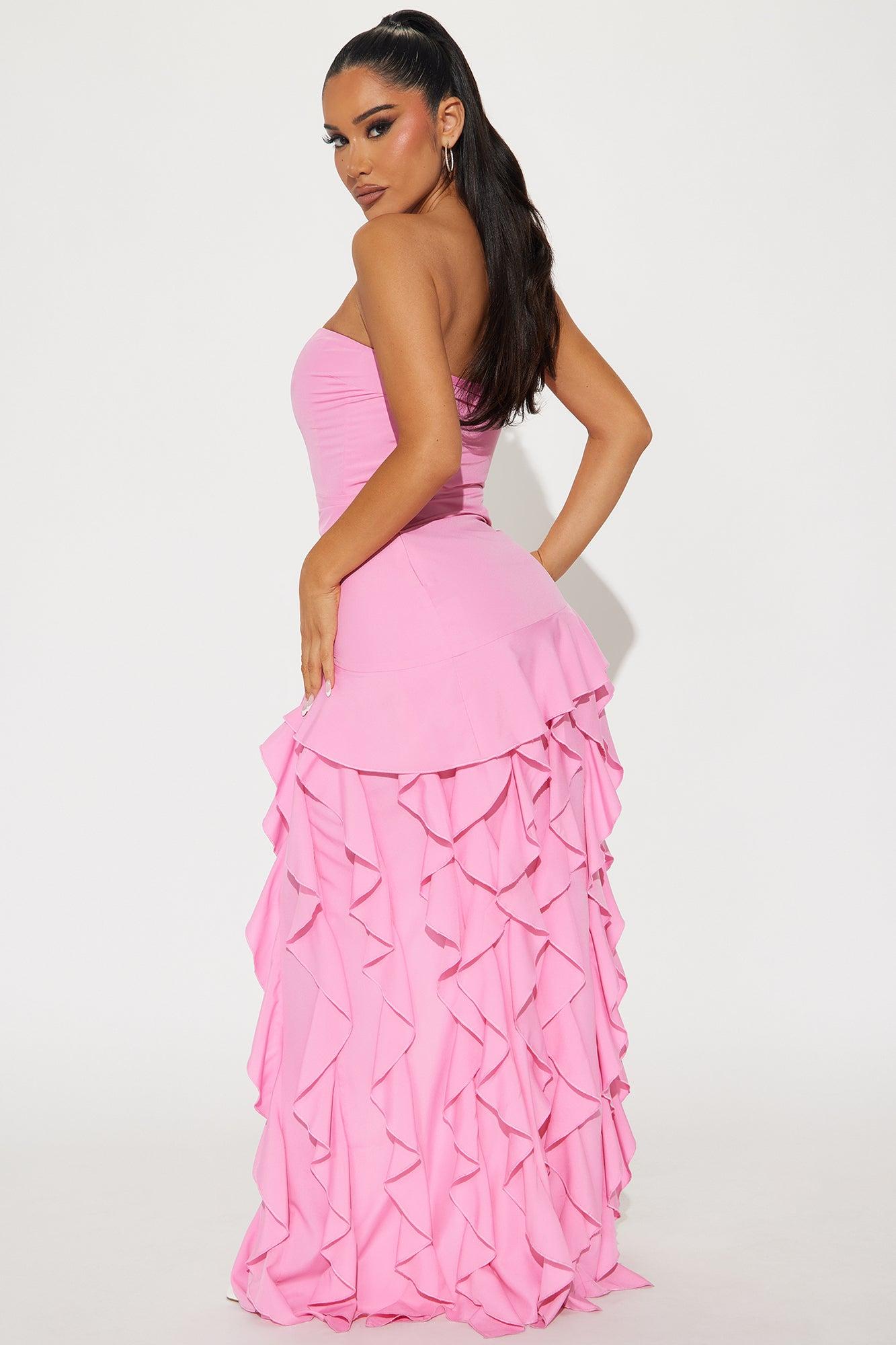Cierra Ruffle Maxi Dress - Pink Product Image