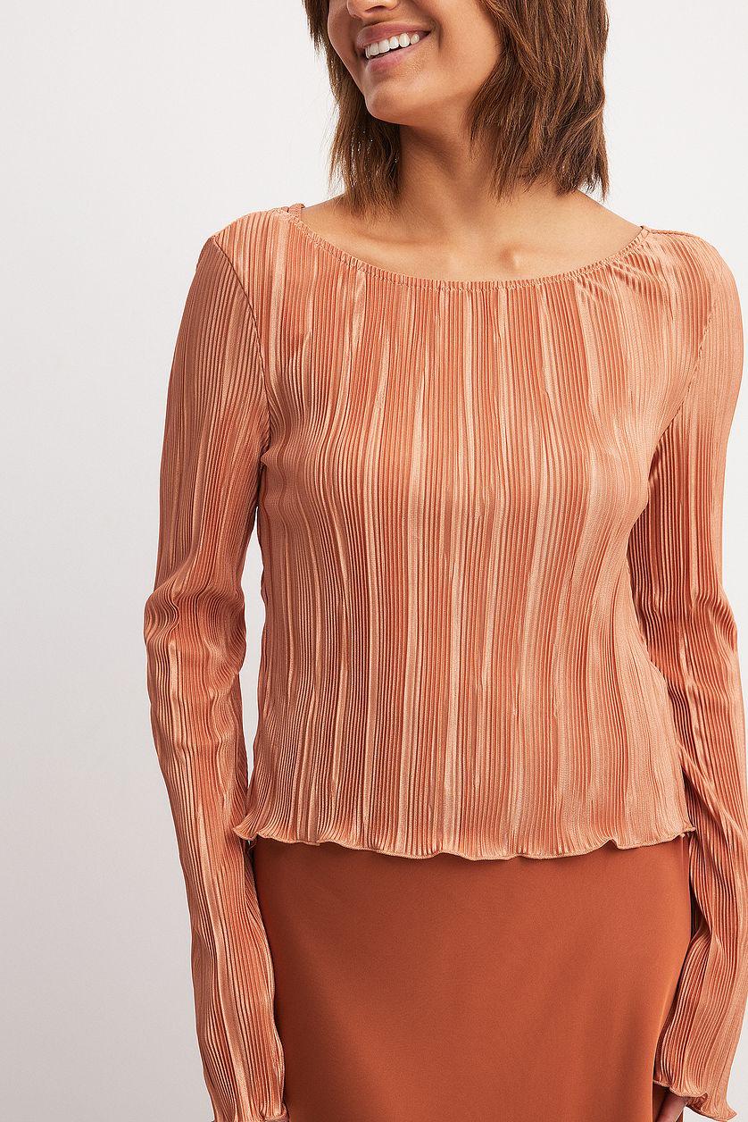 Back Tie Strap Long Sleeve Top Product Image