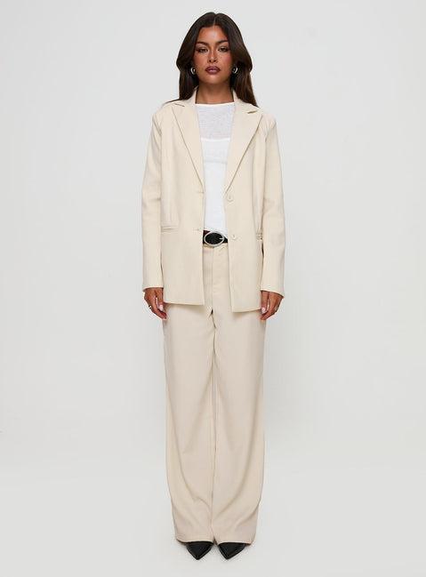 Crowd Pleaser Oversized Blazer Cream Product Image