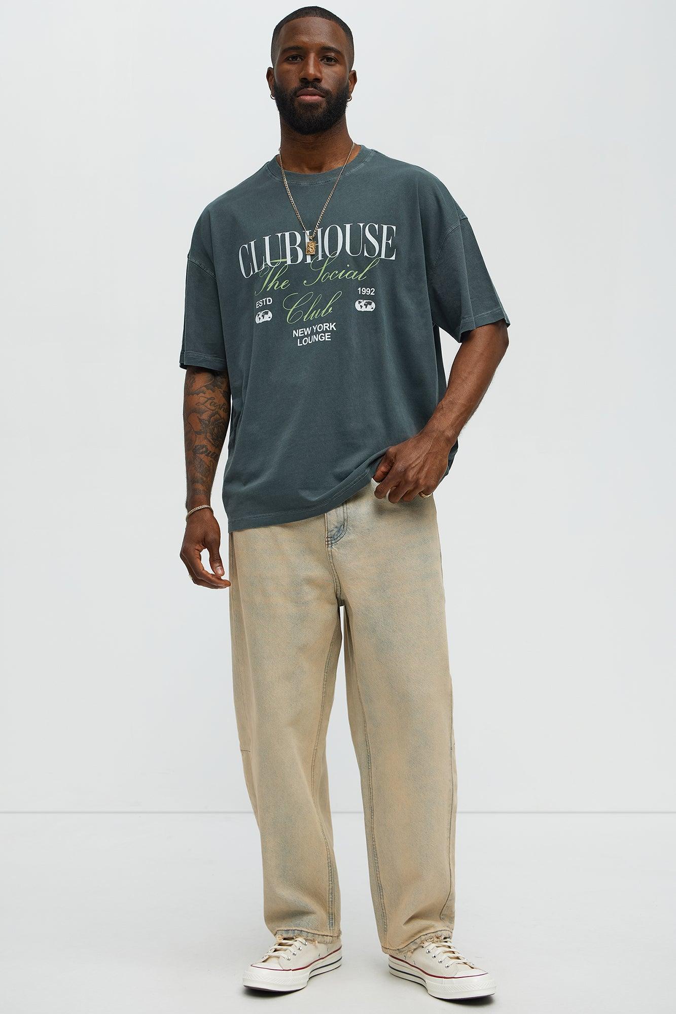 Clubhouse NYC Oversized Short Sleeve Tee - Grey Male Product Image