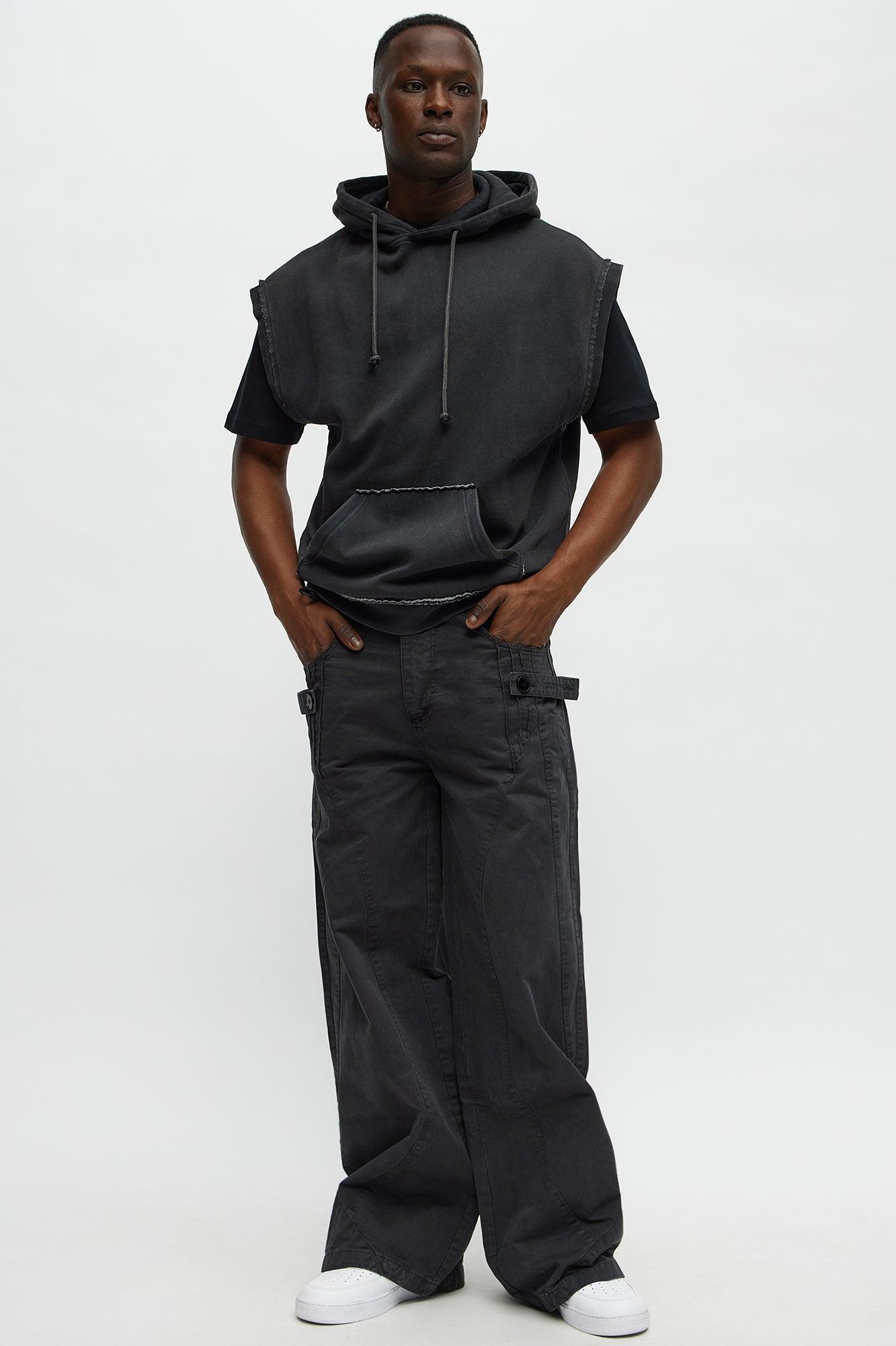 Baggy Never Lacking Utility Pants - Black Wash Male Product Image