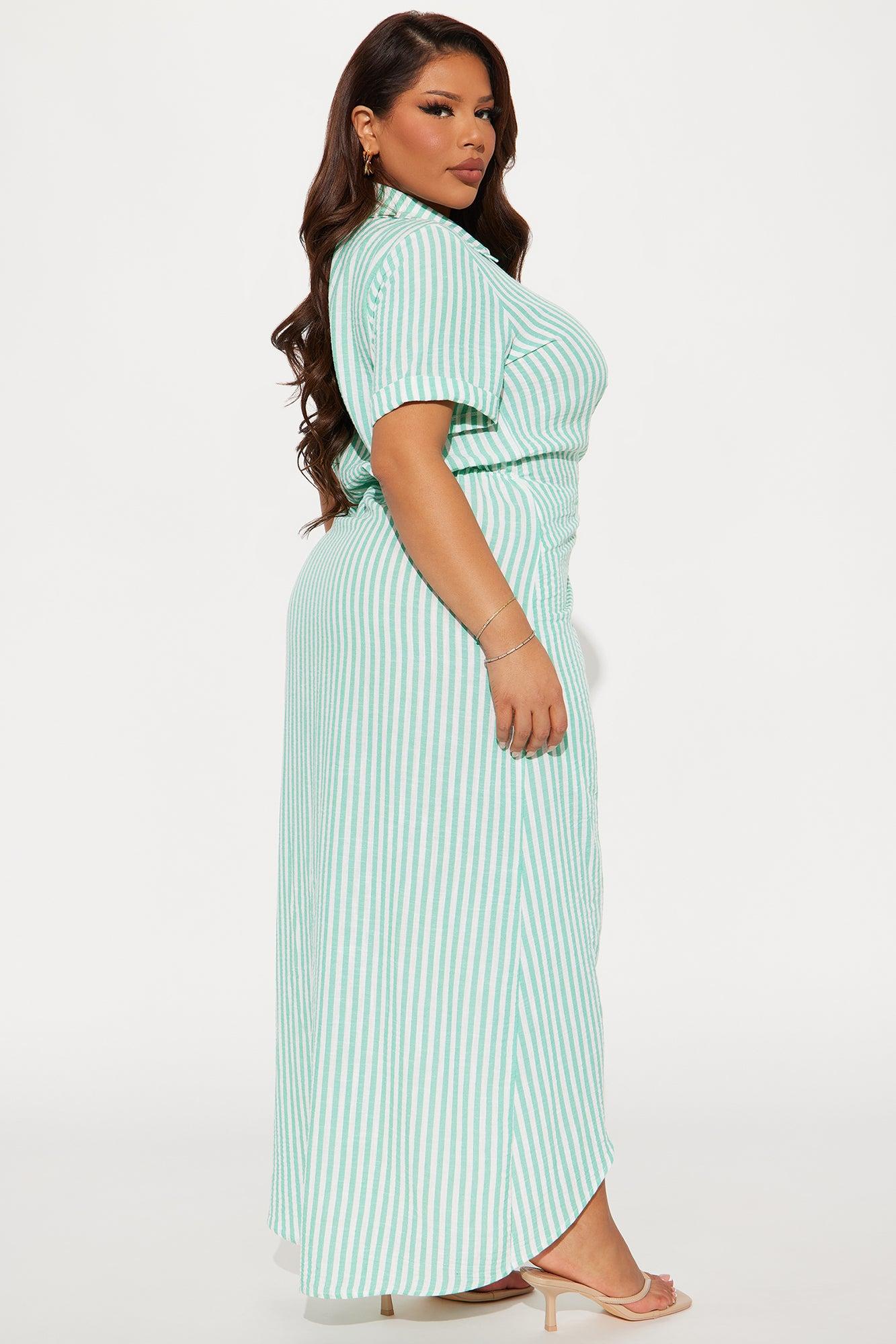 Tina Surplice Maxi Dress - Green/combo Product Image