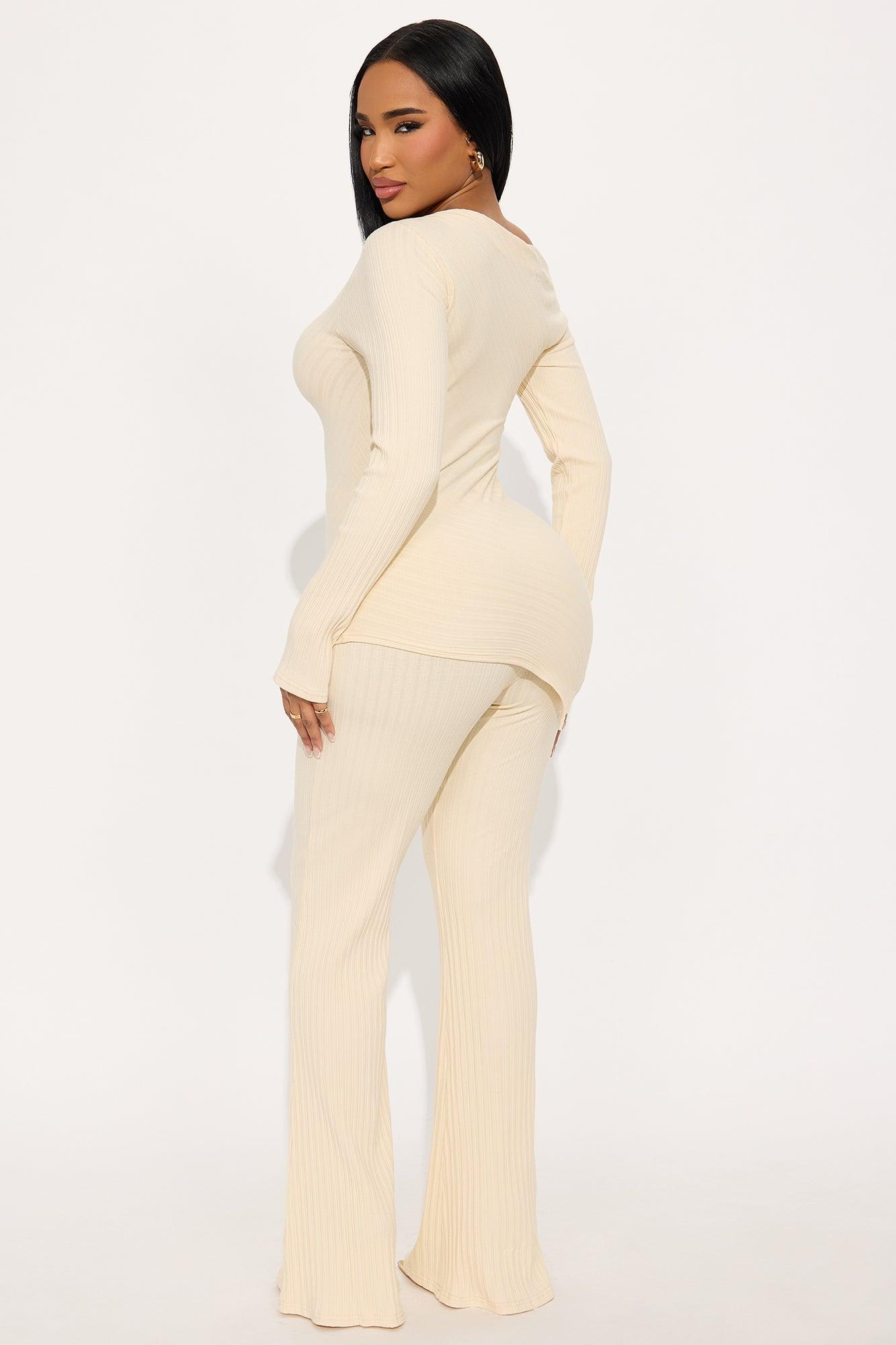 Side Step Pant Set - Cream Female Product Image