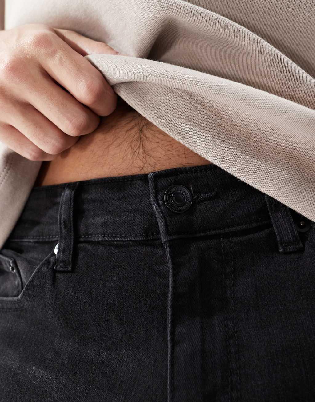 ONLY & SONS weft regular fit jeans in black Product Image