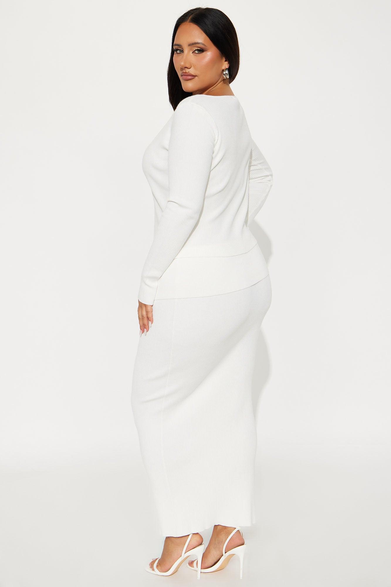 Marie Sweater Skirt Set - White Female Product Image