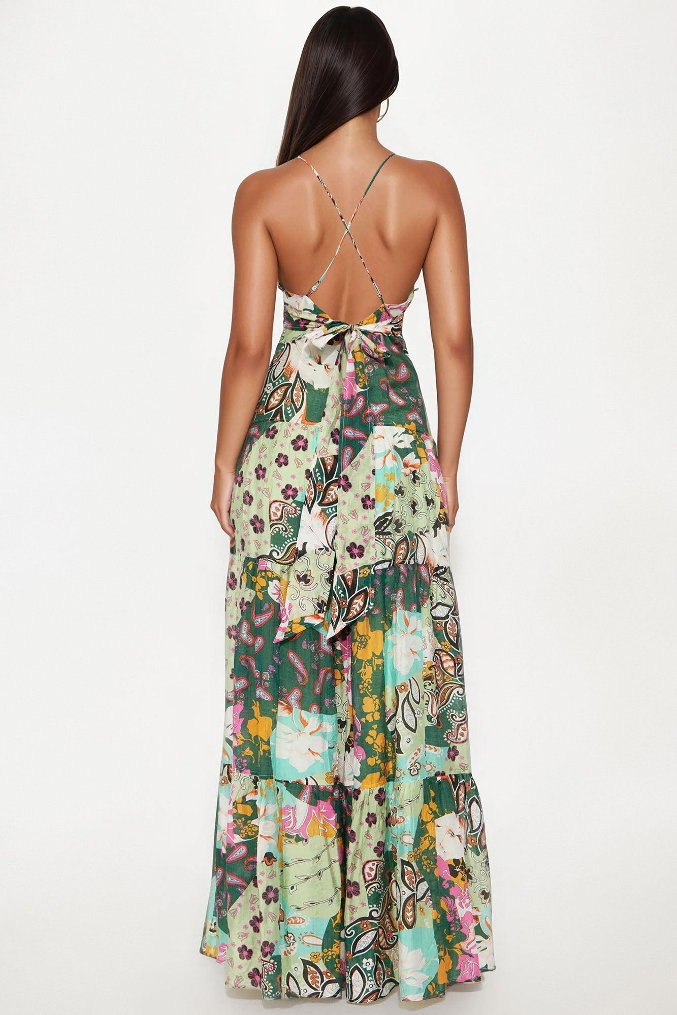 Vacay Ready Wide Leg Jumpsuit - Green/combo Product Image
