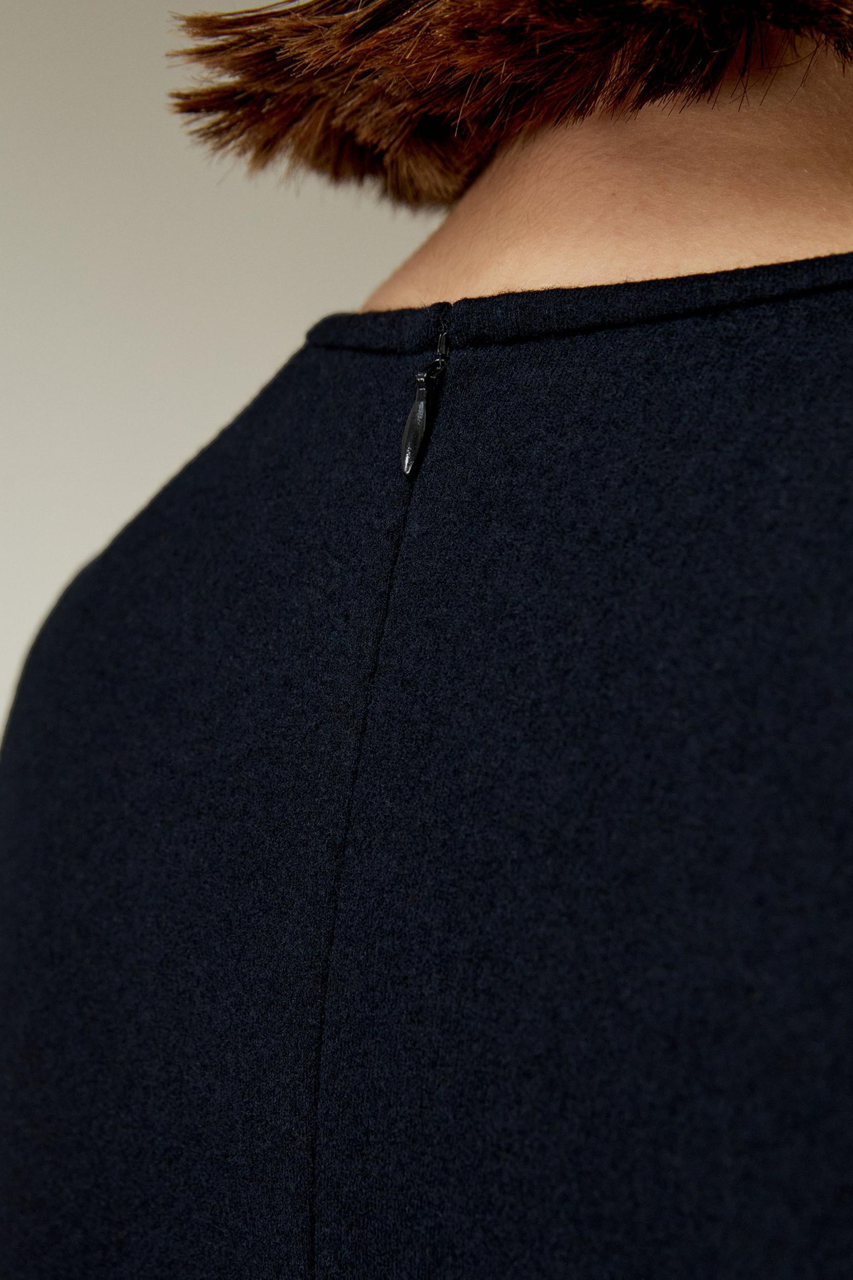 LILYSILK Wool Dress Womens - Navy Blue Merino Wool - Soft Short Sleeve Dress 10 Product Image